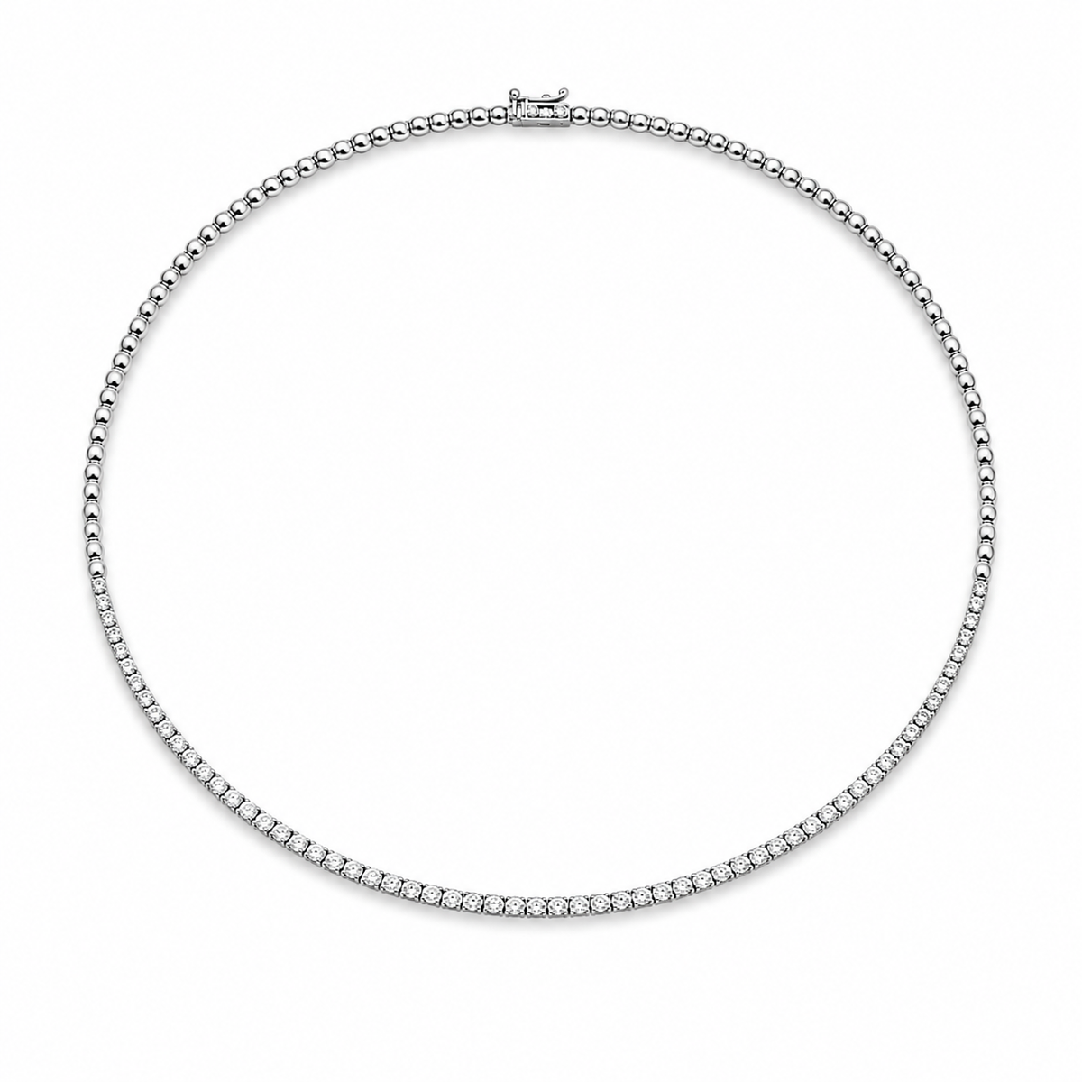HALF DIAMOND TENNIS NECKLACE