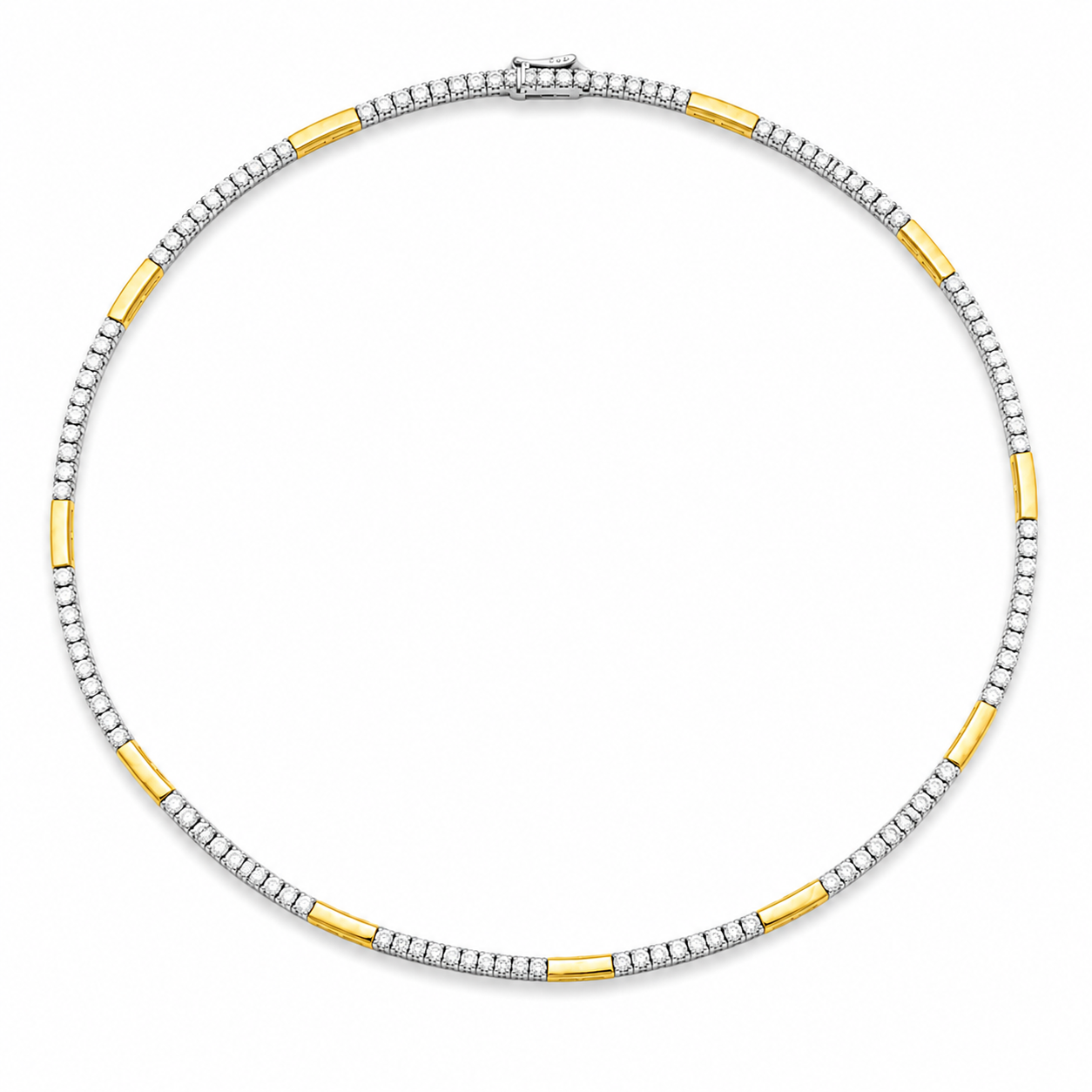 GOLDEN LINK DIAMOND TENNIS NECKLACE