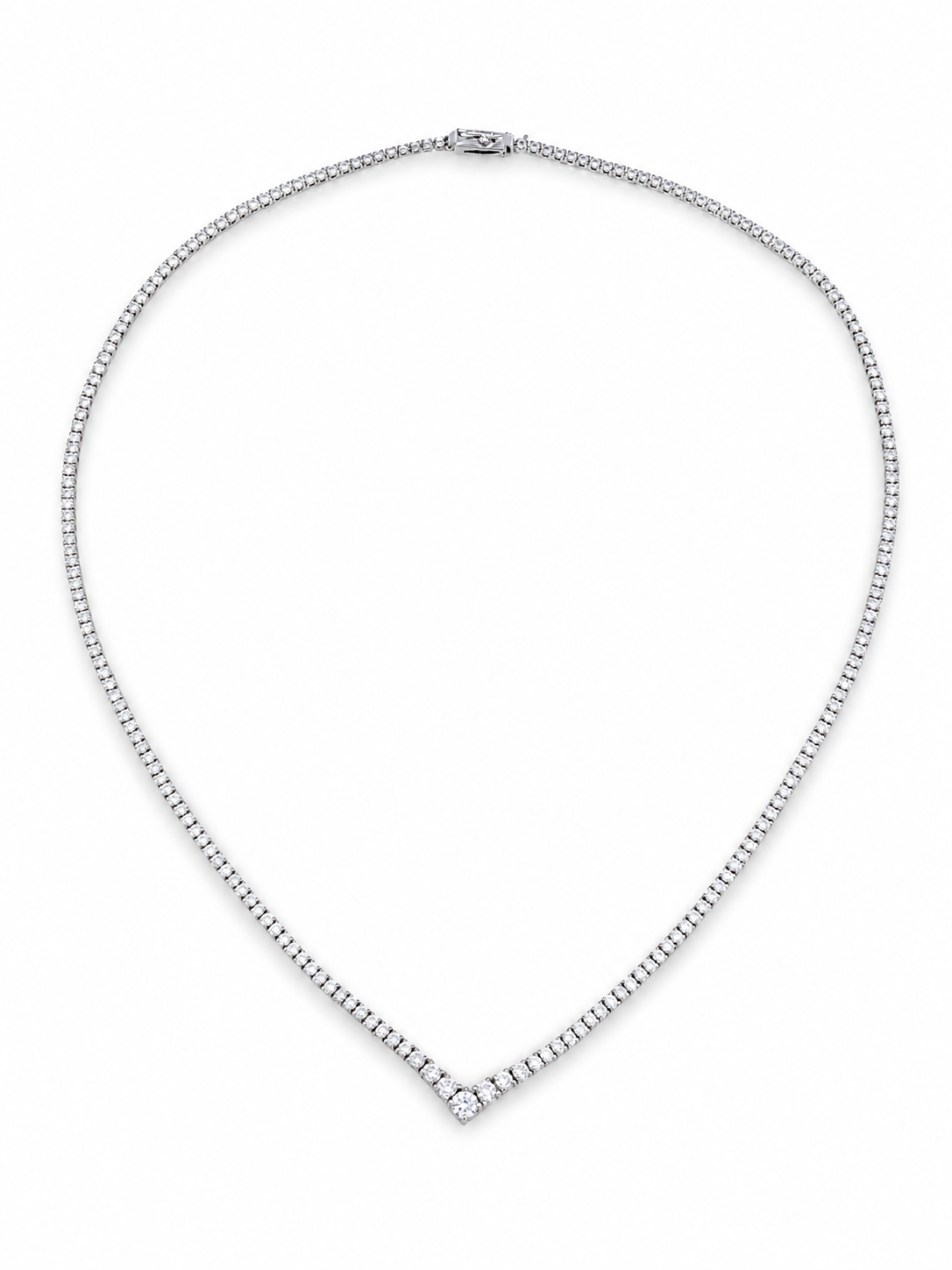 V DIAMOND TENNIS NECKLACE