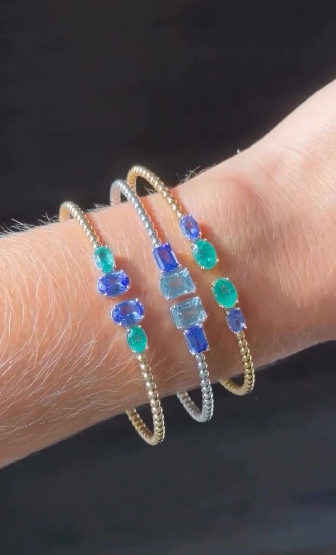 TWO-STONE GOLDEN CUFF
