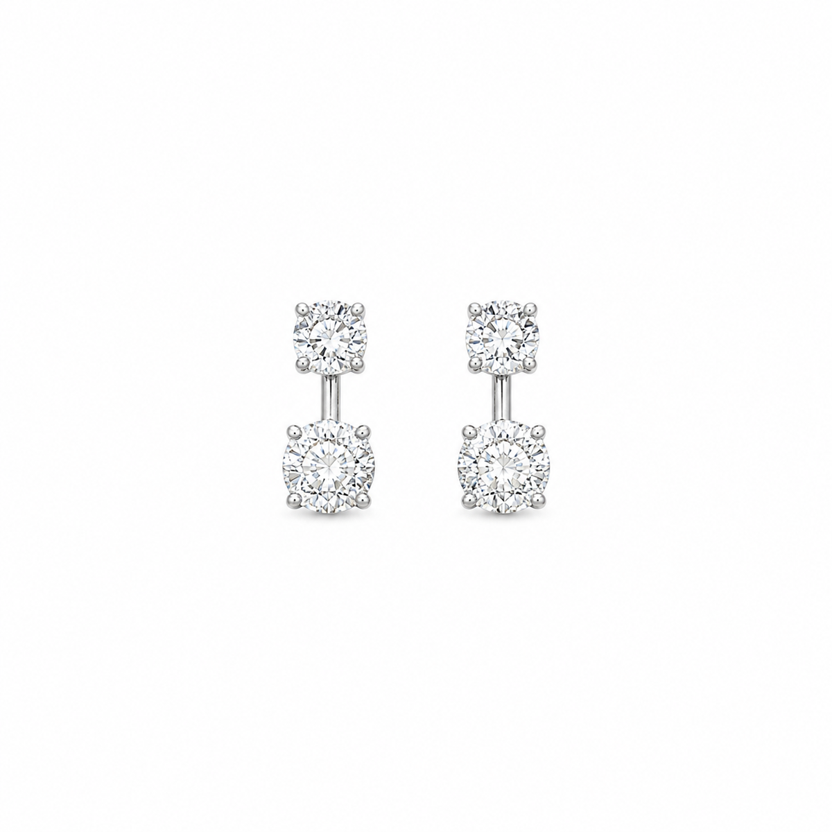 TWO STONE DIAMOND EARRINGS