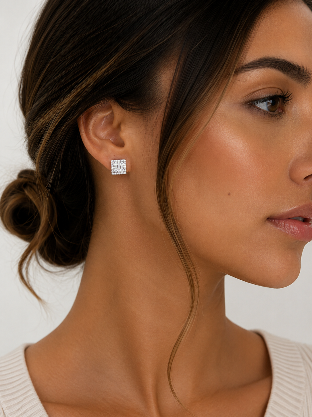 SQUARED DIAMOND STUDS
