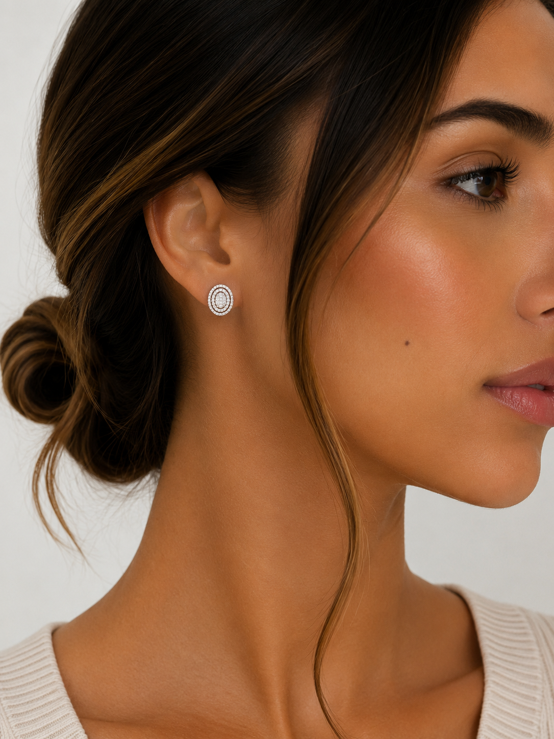 OVAL DIAMOND STUDS