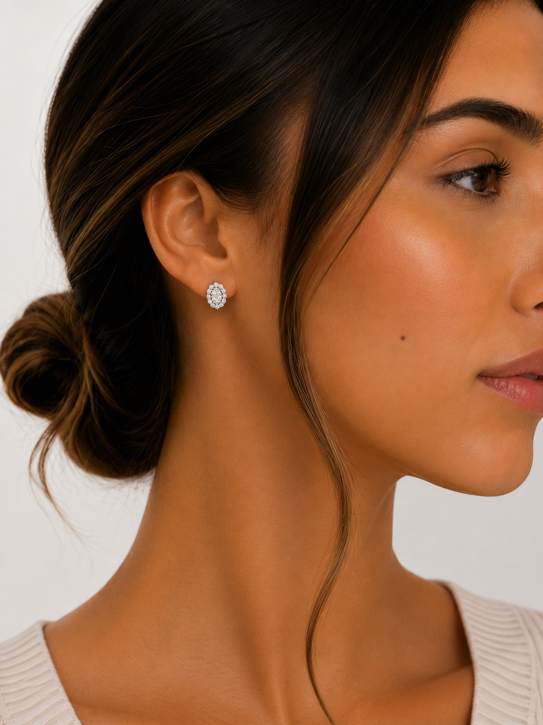OVAL DIAMOND STUDS