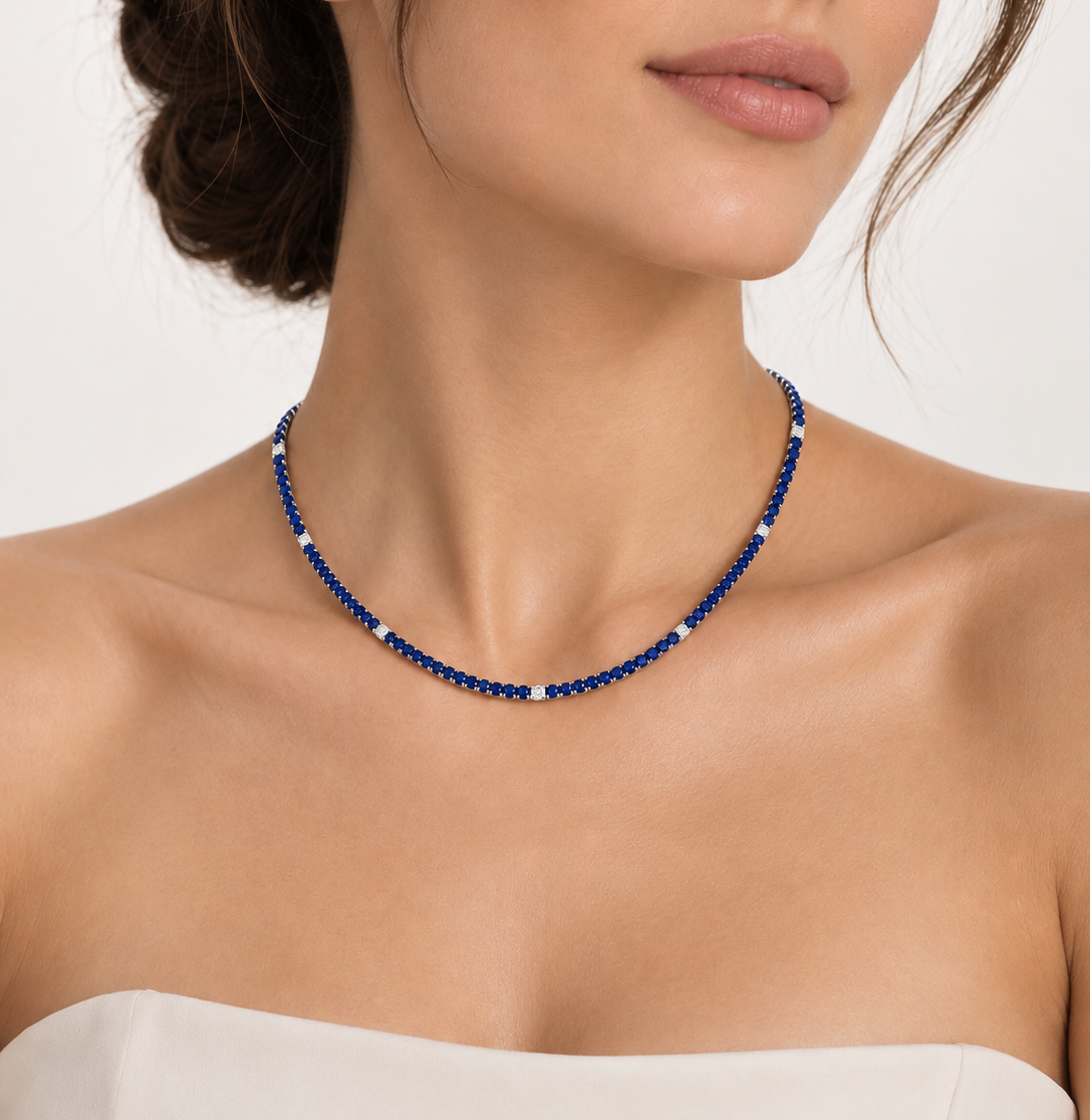 SAPPHIRE TENNIS NECKLACE