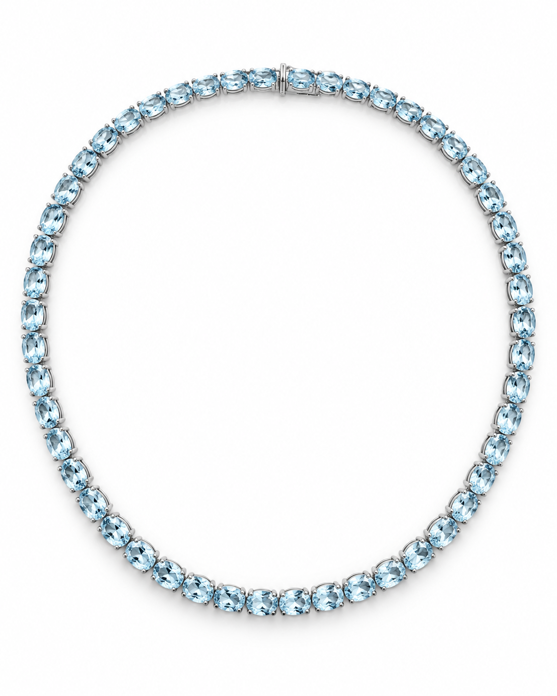 FULL AQUAMARINE TENNIS NECKLACE