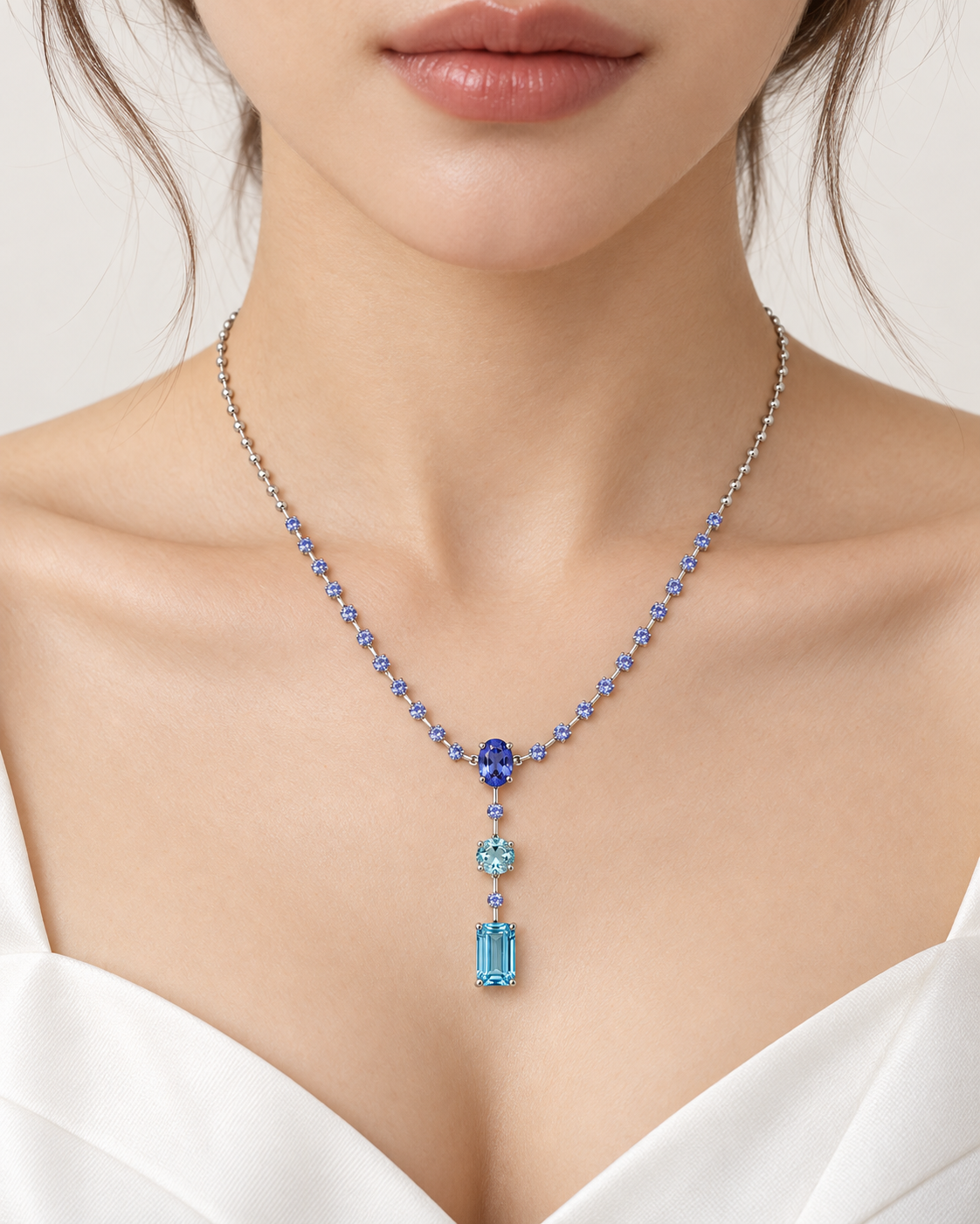 TANZANITE LARIAT NECKLACE