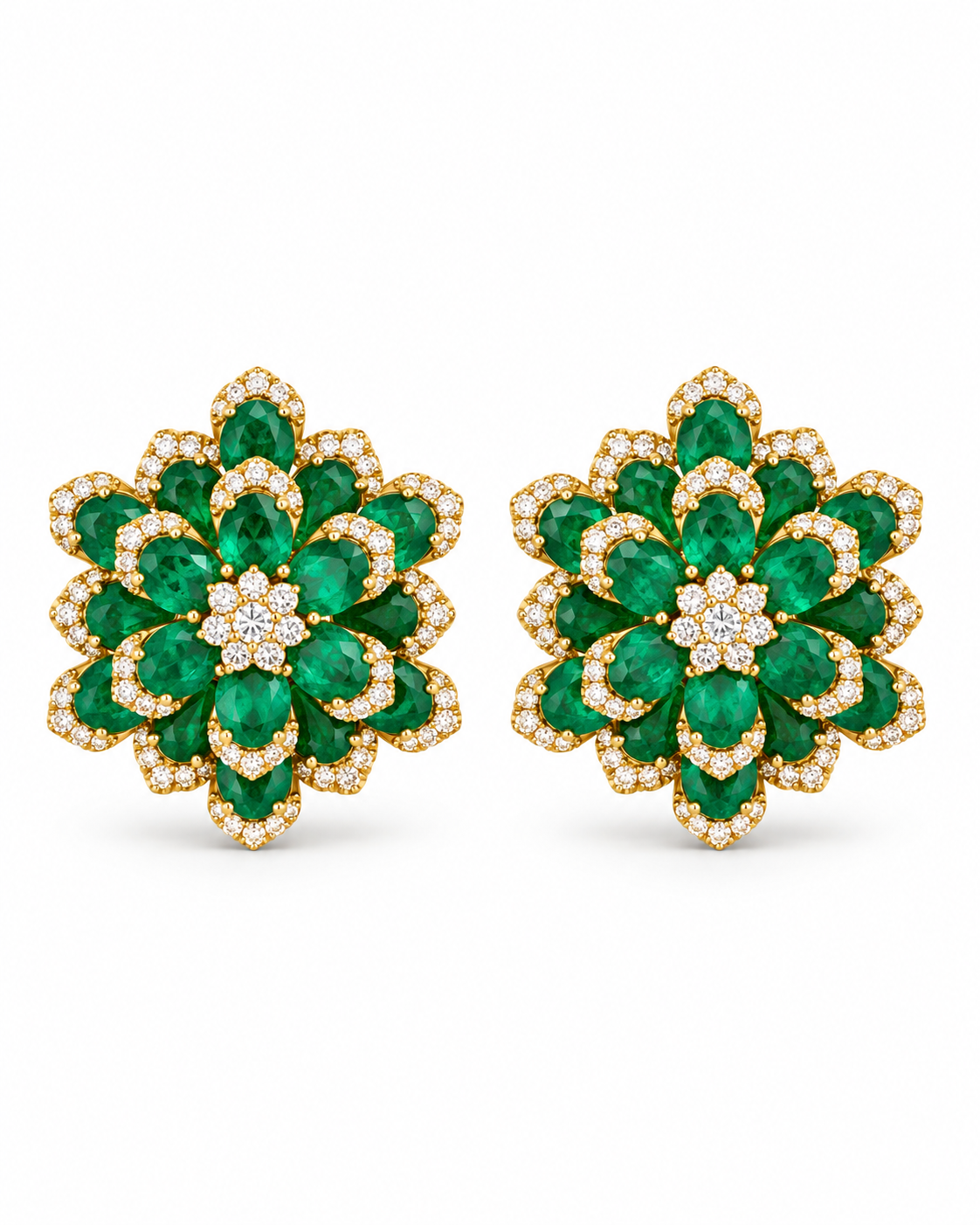 EMERALD FLOWER EARRINGS