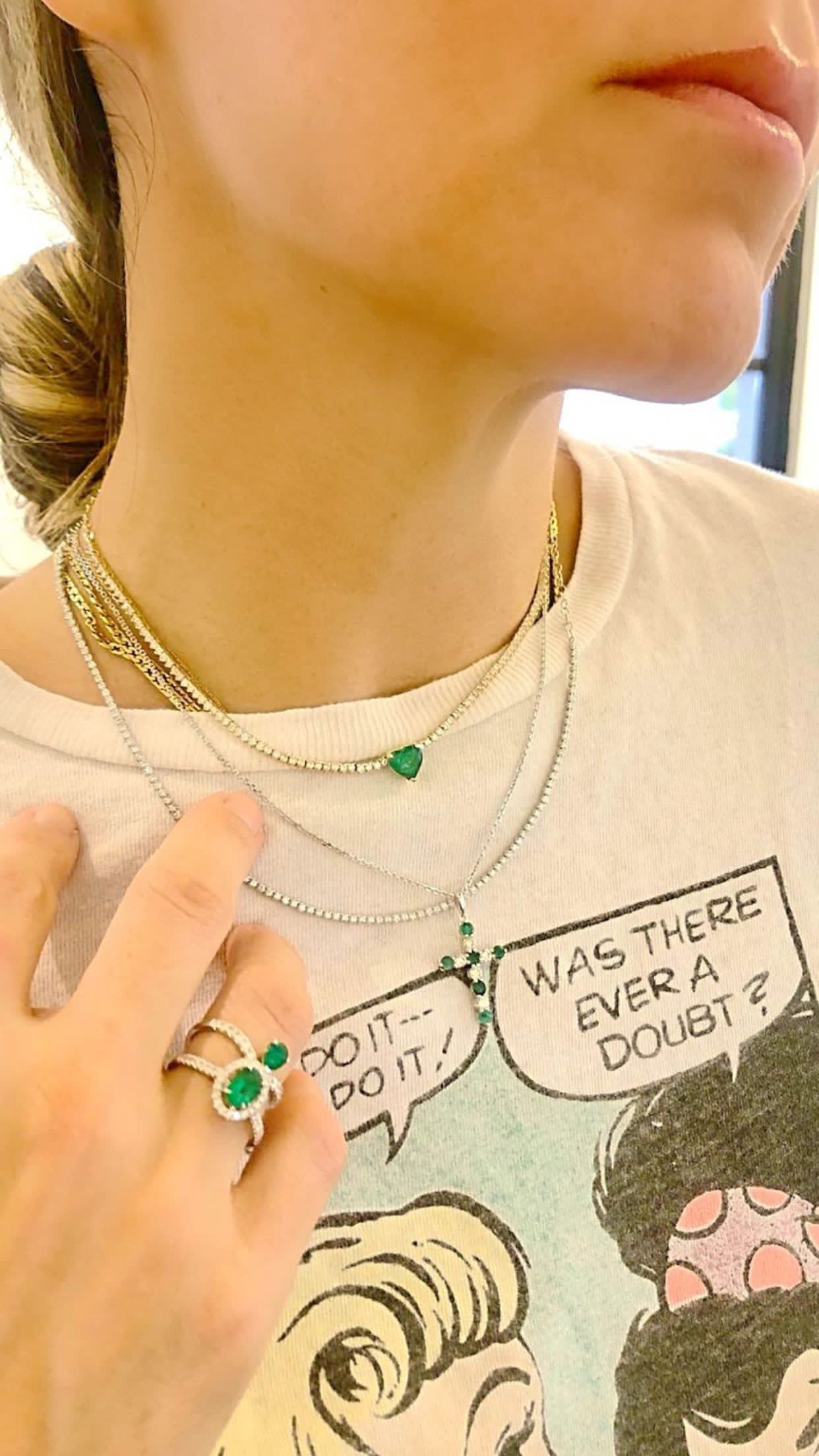 EMERALD CROSS NECKLACE