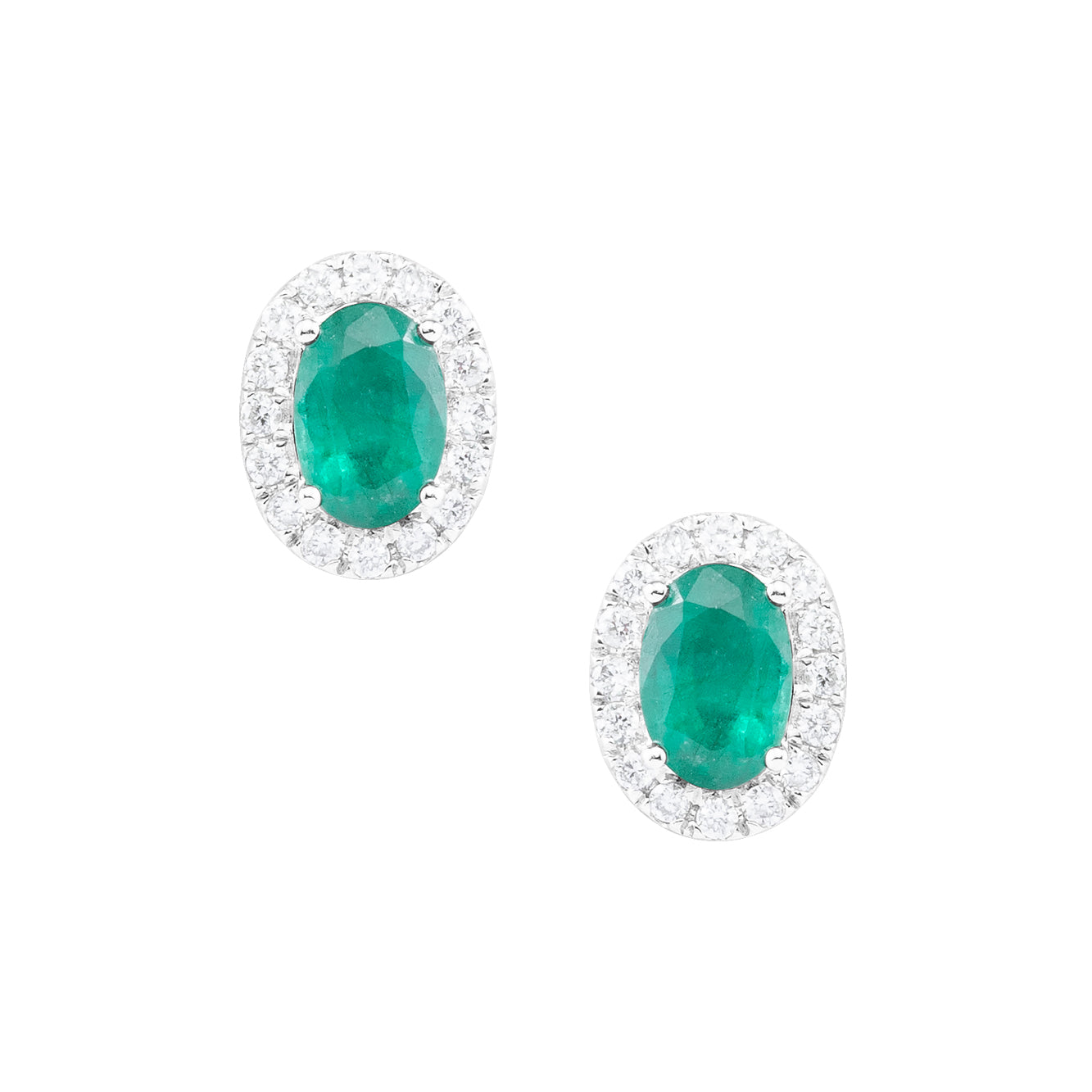 EMERALD OVAL STUDS.