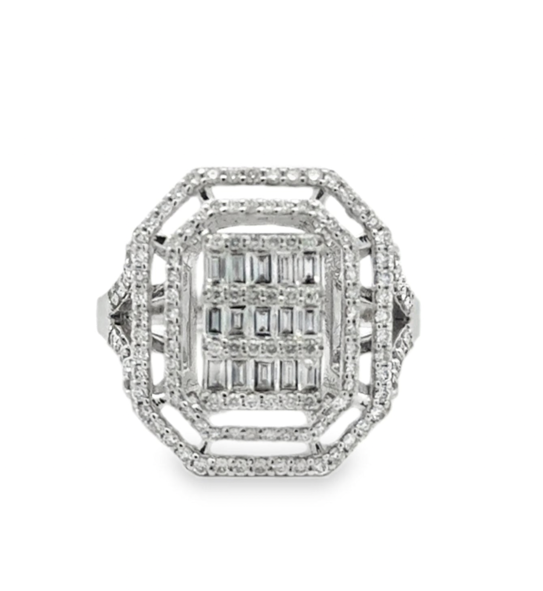 GEOMETRIC FLAT DIAMOND RING