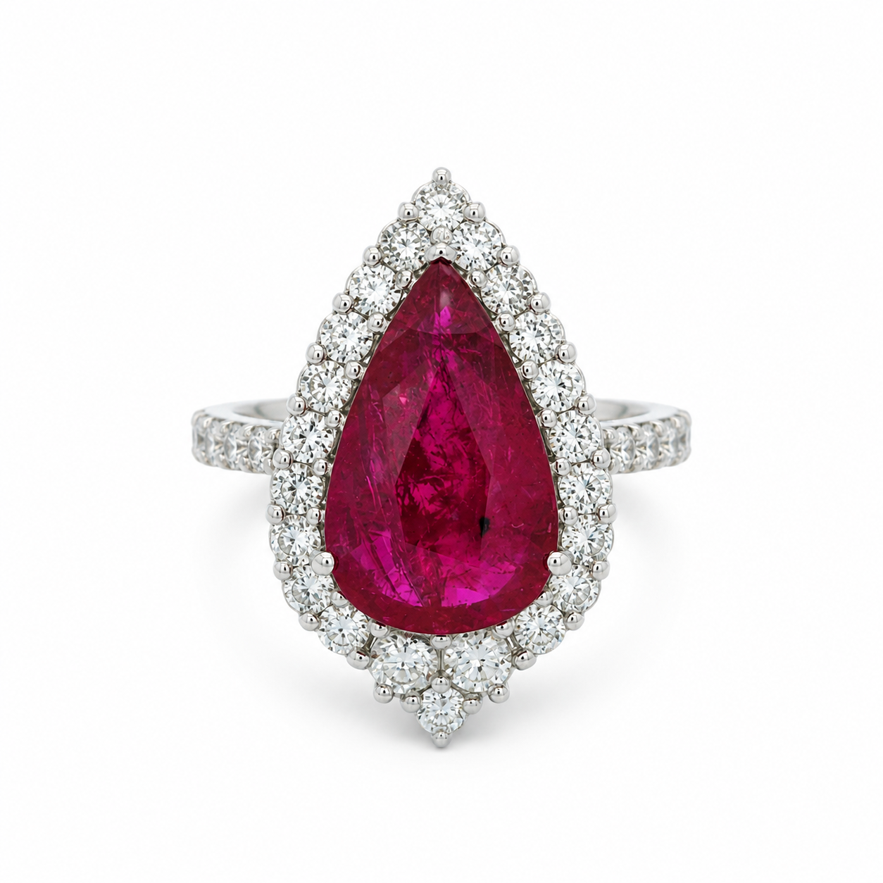 TEAR DROP RUBY RING