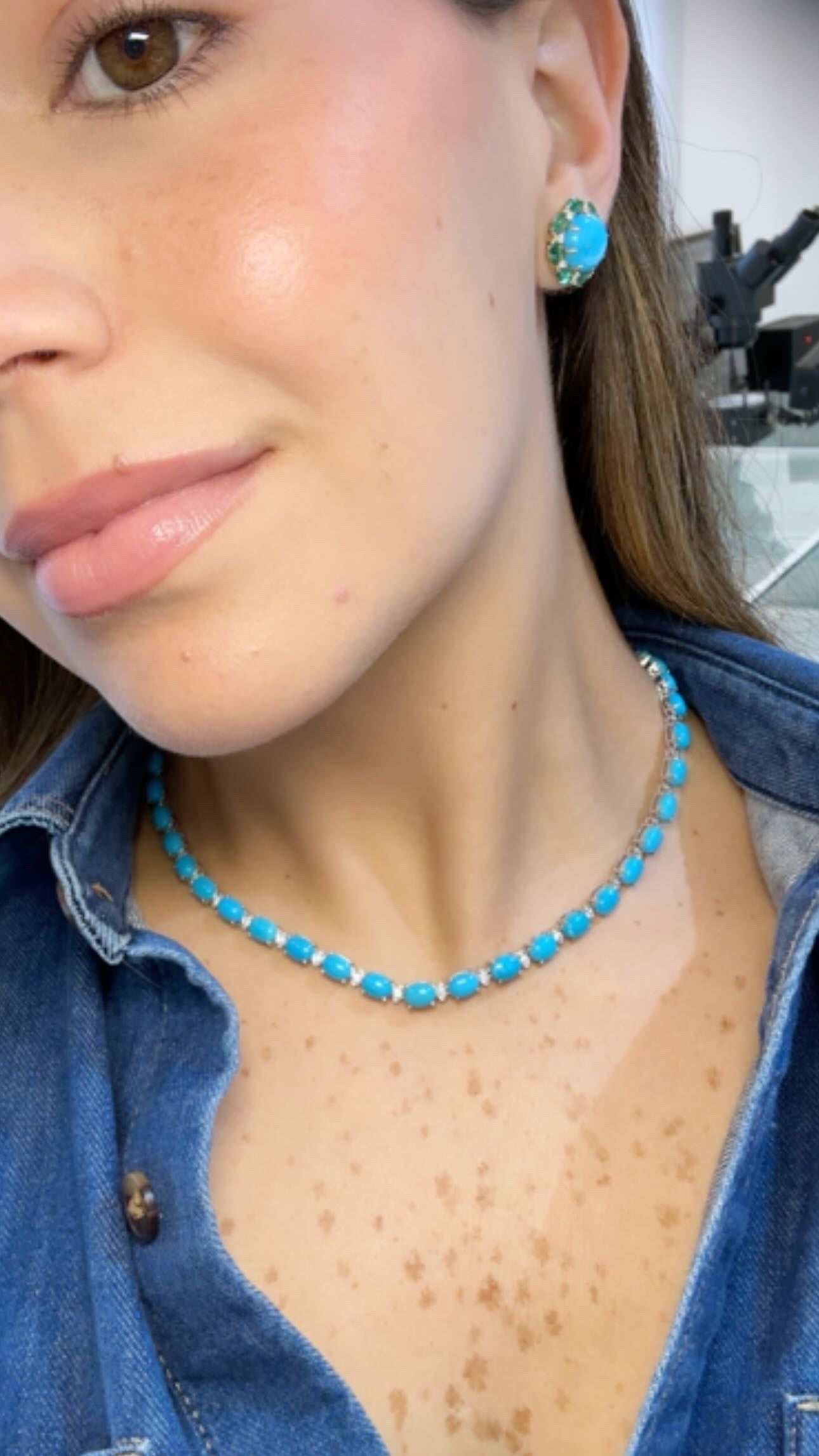 TURQUOISE TENNIS NECKLACE