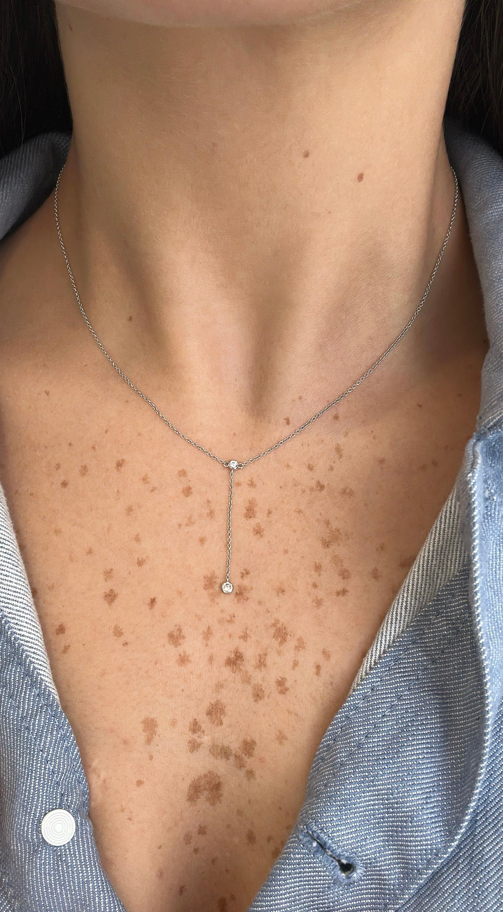 TWO-DIAMOND LARIAT NECKLADE
