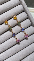 HEART MULTICOLOR SAPPHIRE EARRINGS