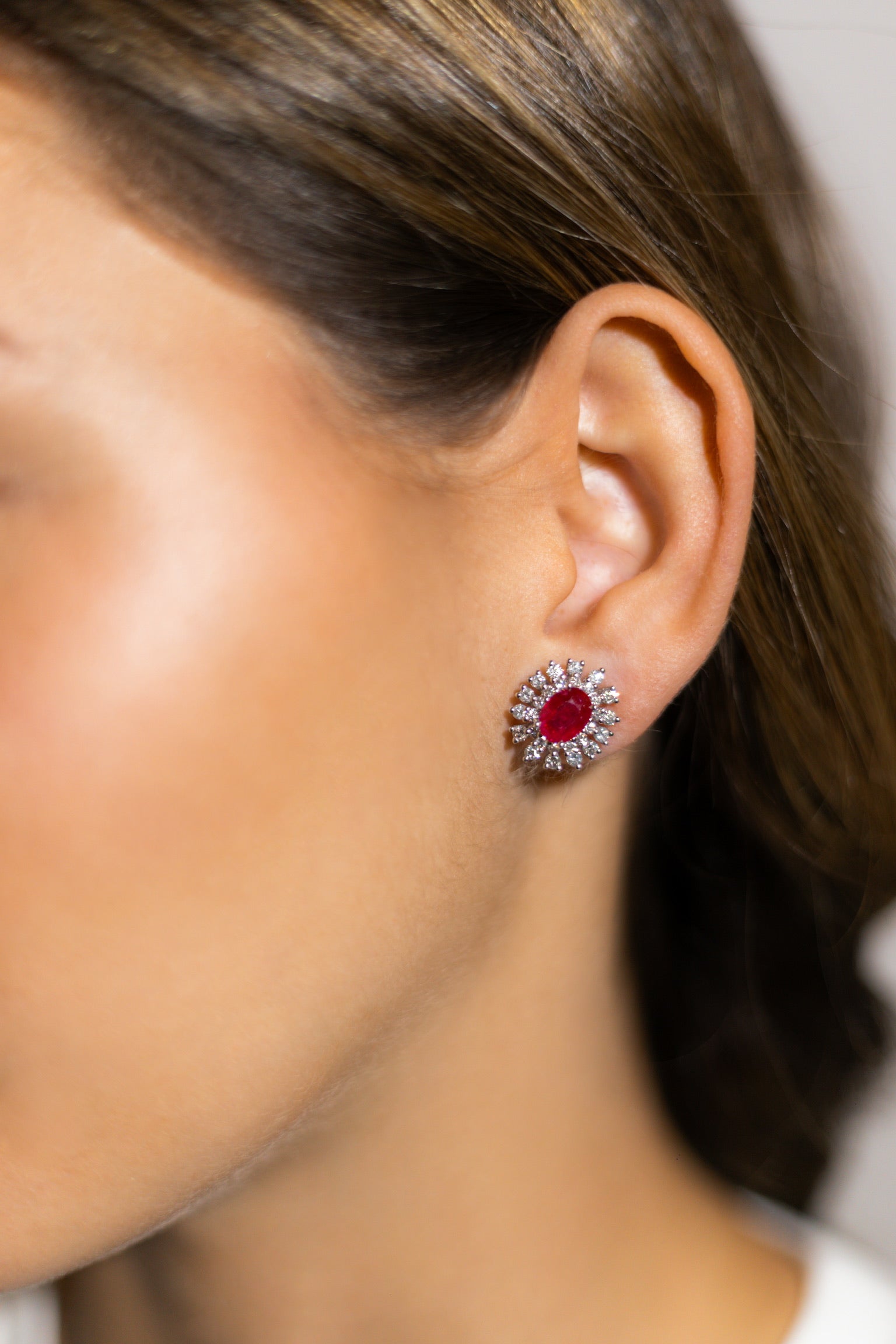 RUBY AND DIAMONDS COCKTAIL EARRINGS