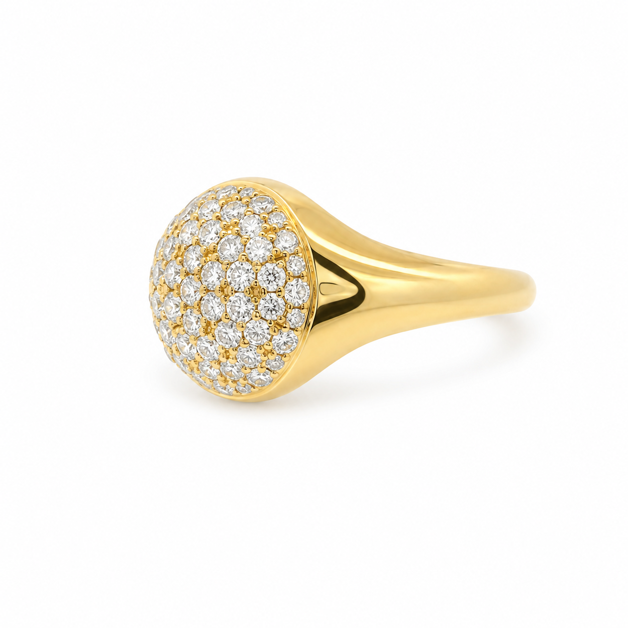 GOLDEN DIAMOND PAVE PINKY RING