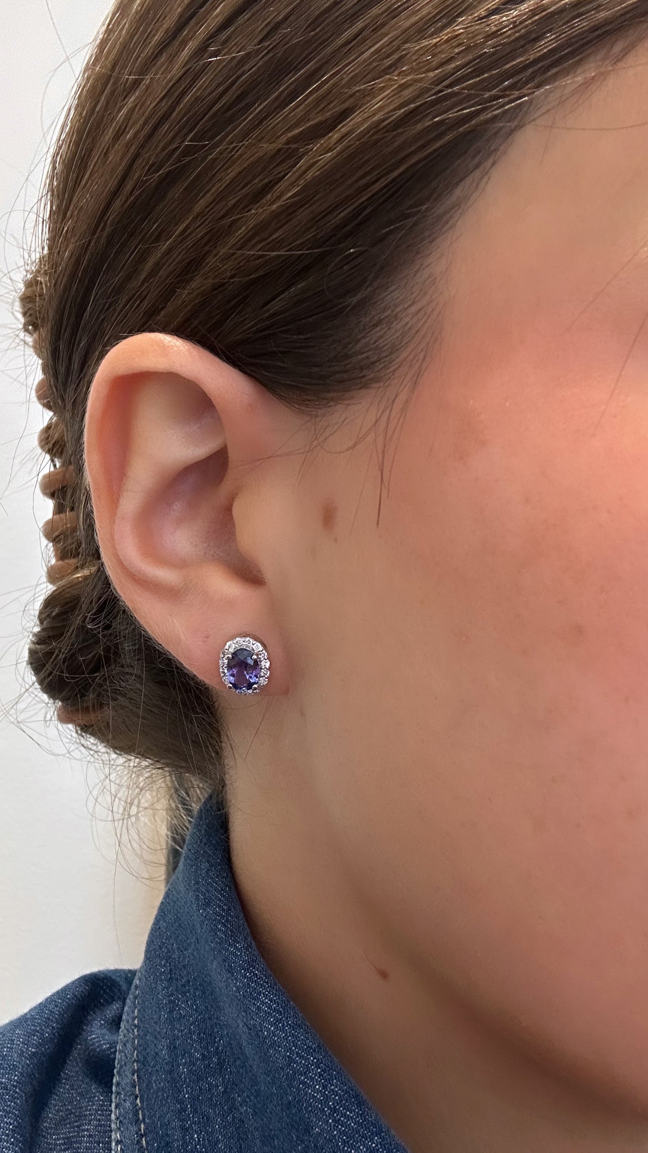 OVAL TANZANITE STUDS