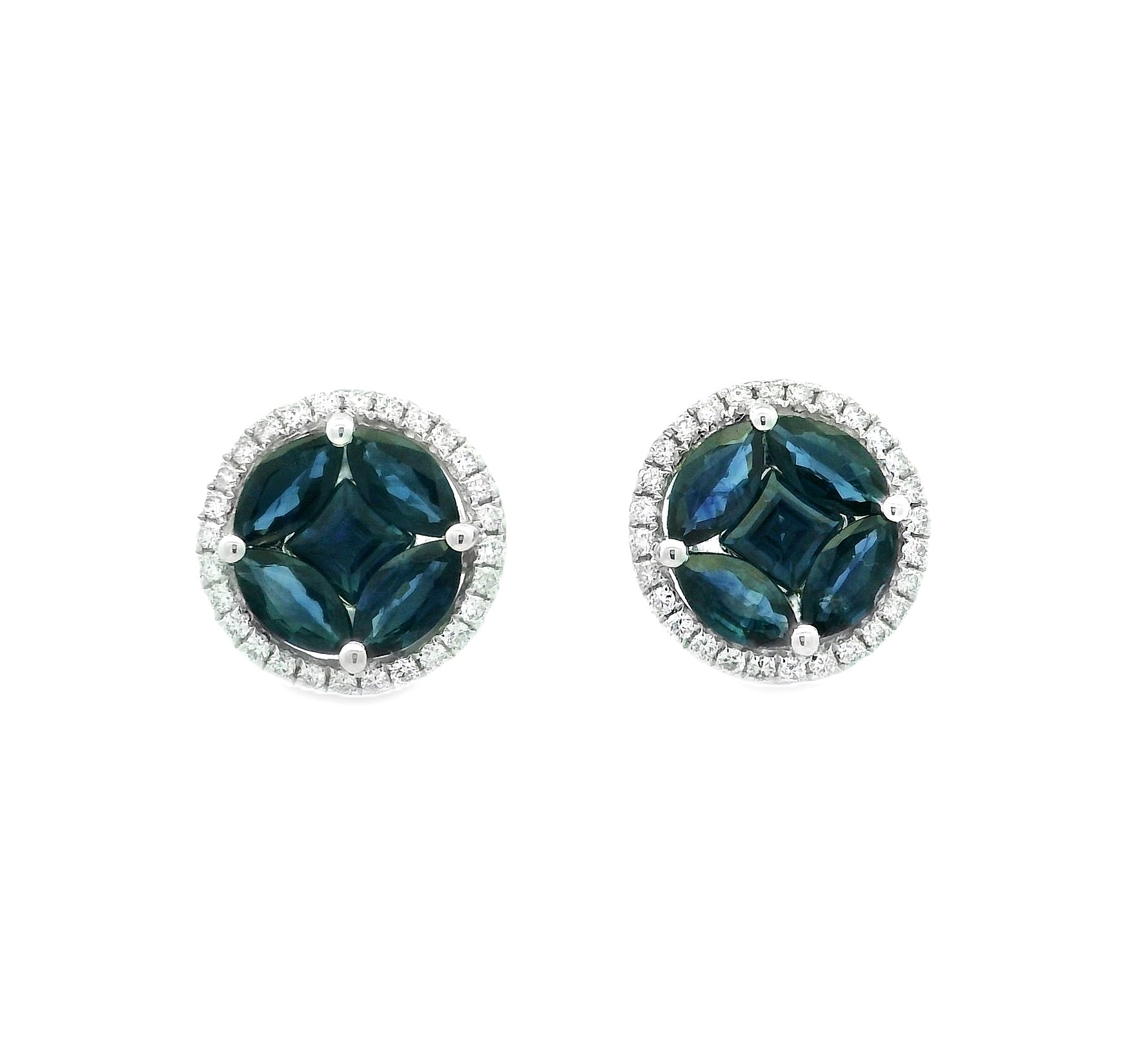 SAPPHIRE CLUSTER STUDS