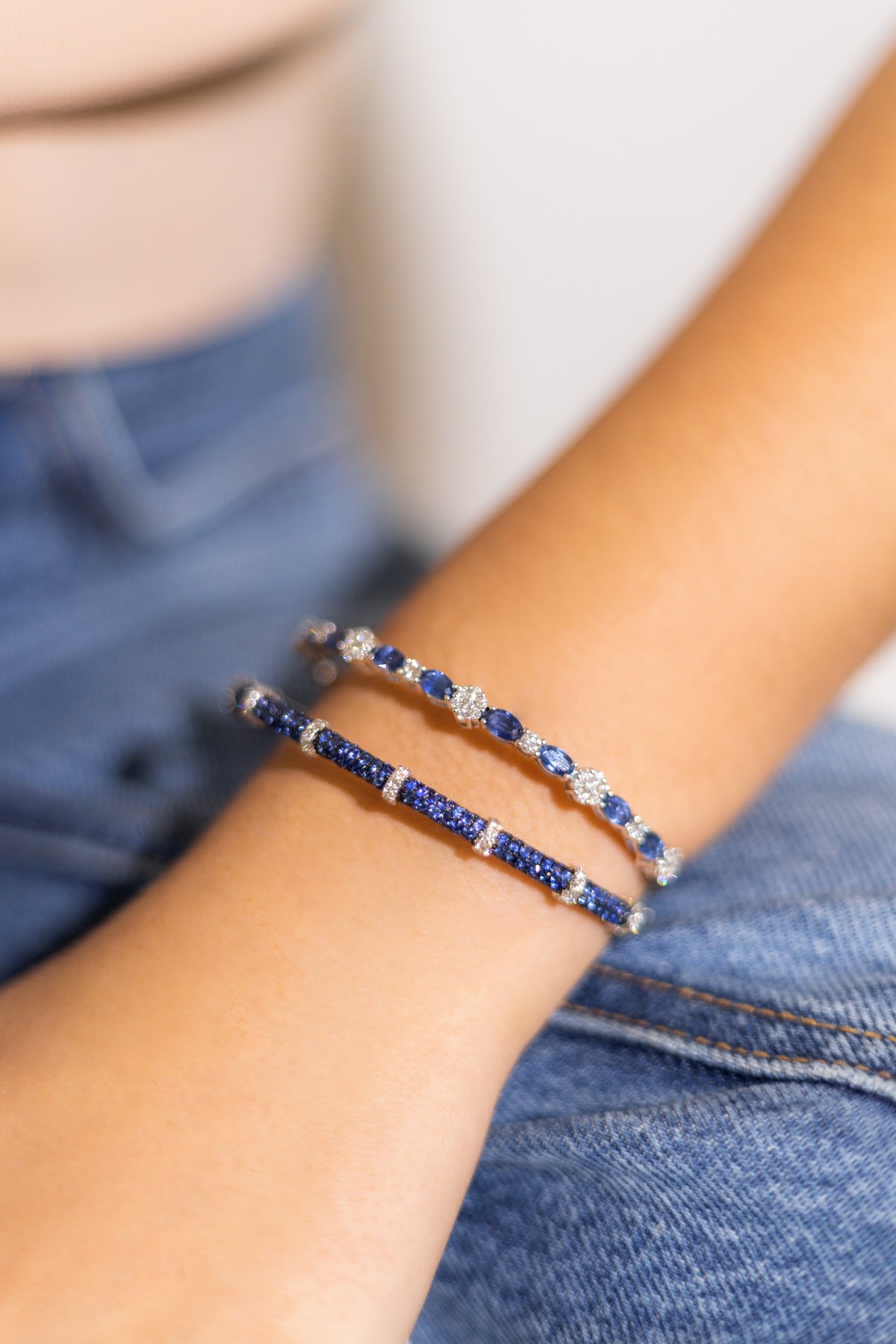 DIAMOND AND SAPPHIRE BANGLE