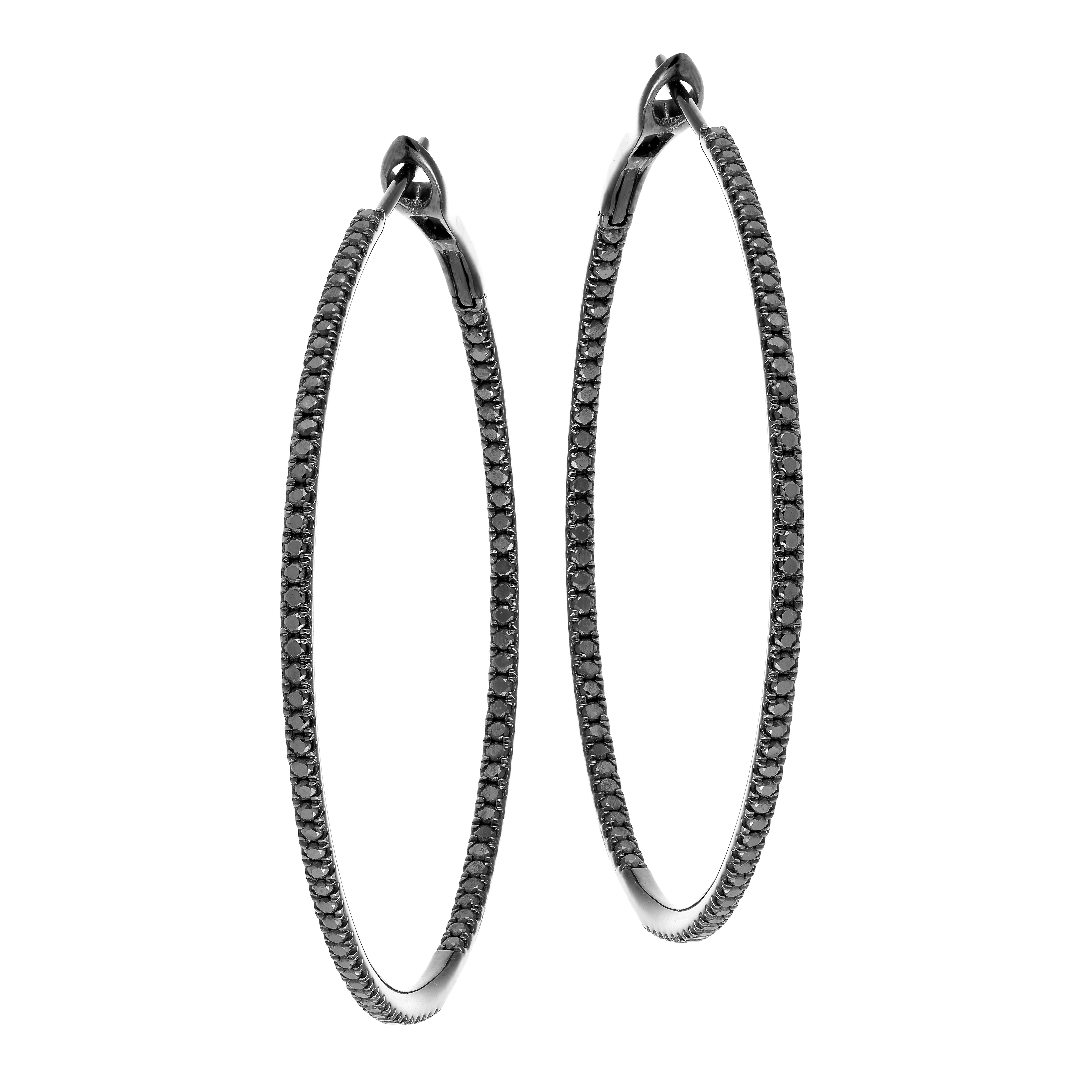 HELIX HOOPS BLACK DIAMONDS