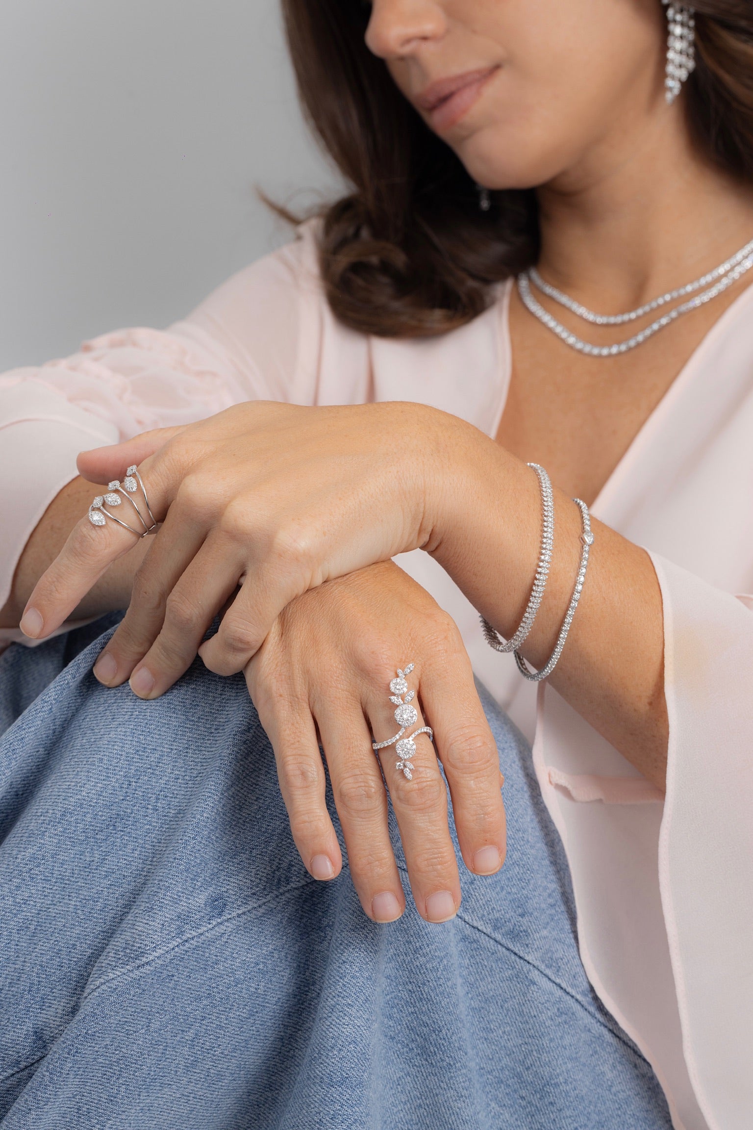 MINI DIAMOND HEART TENNIS BRACELET