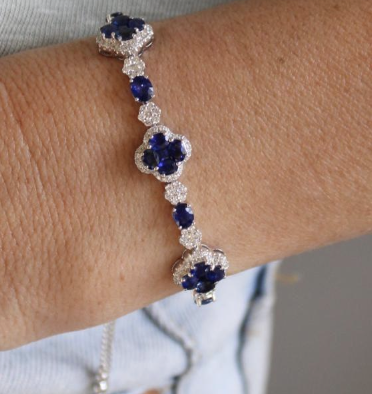 ADJUSTABLE DIAMOND SAPPHIRE BLOOM BRACELET