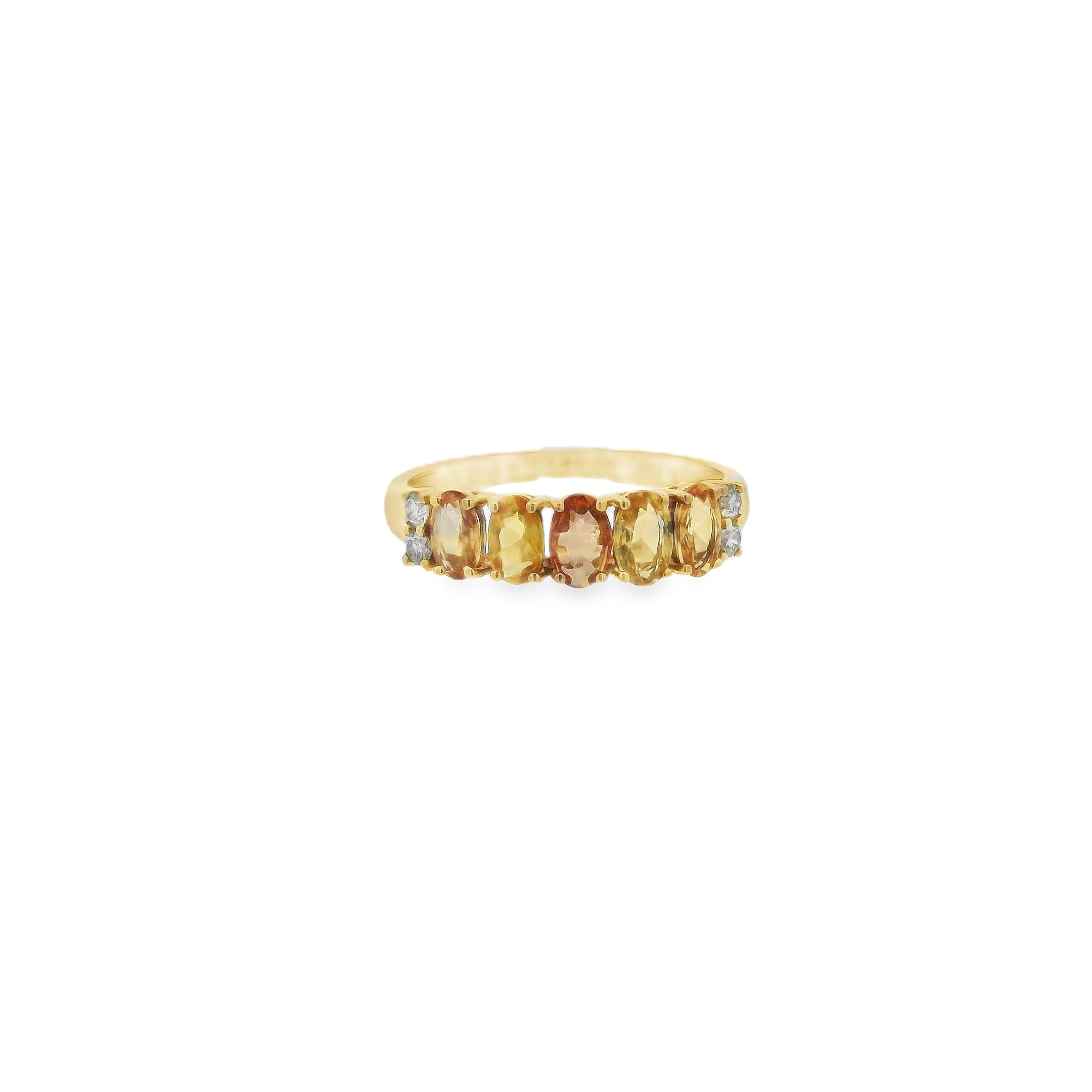 ANILLO DE ZAFIROS NARANJA EN ORO ROSE