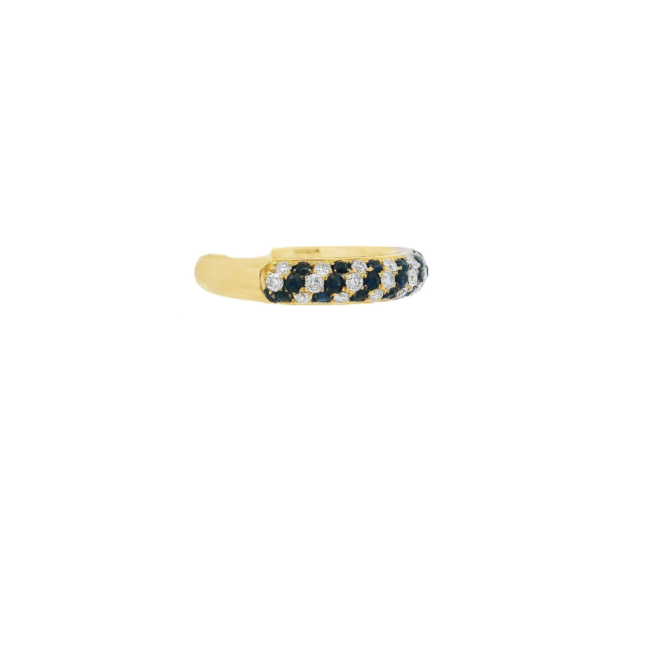 ANILLO ESPIRAL DE ZAFIRO Y BRILLANTES