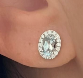 AQUAMARINE OVAL STUDS