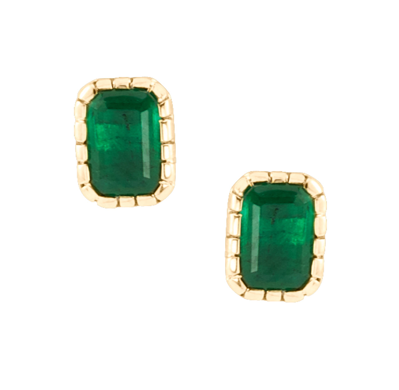 EMERALD FRAMED STUDS