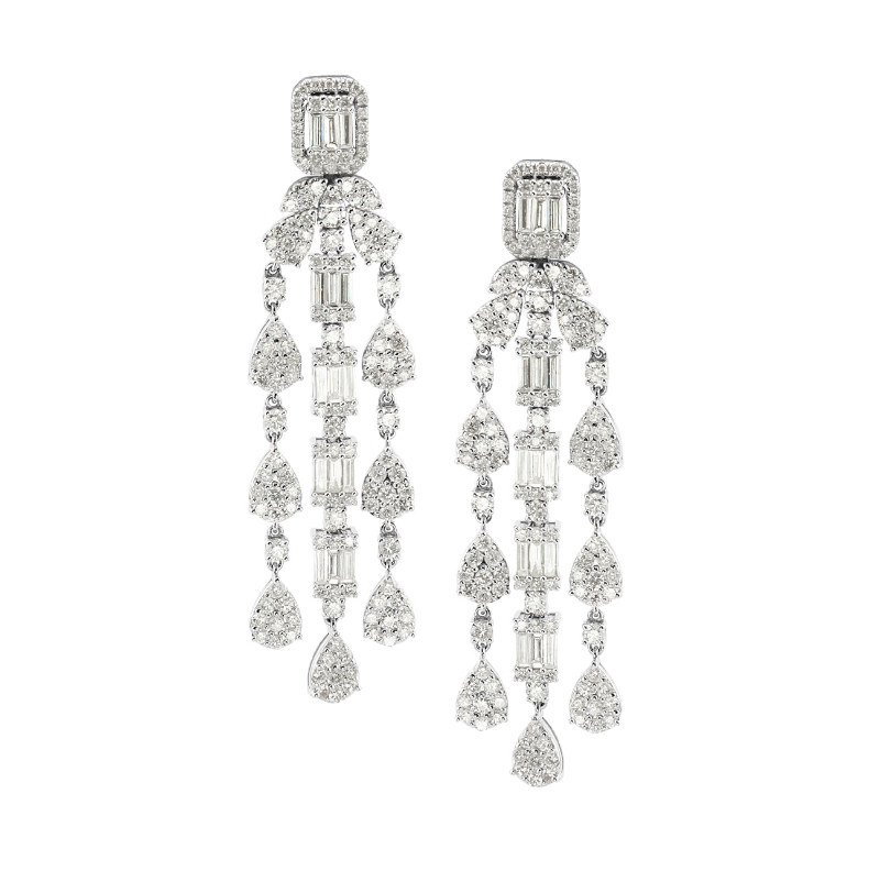 LARGE DIAMOND CHANDELIER EARRINGS