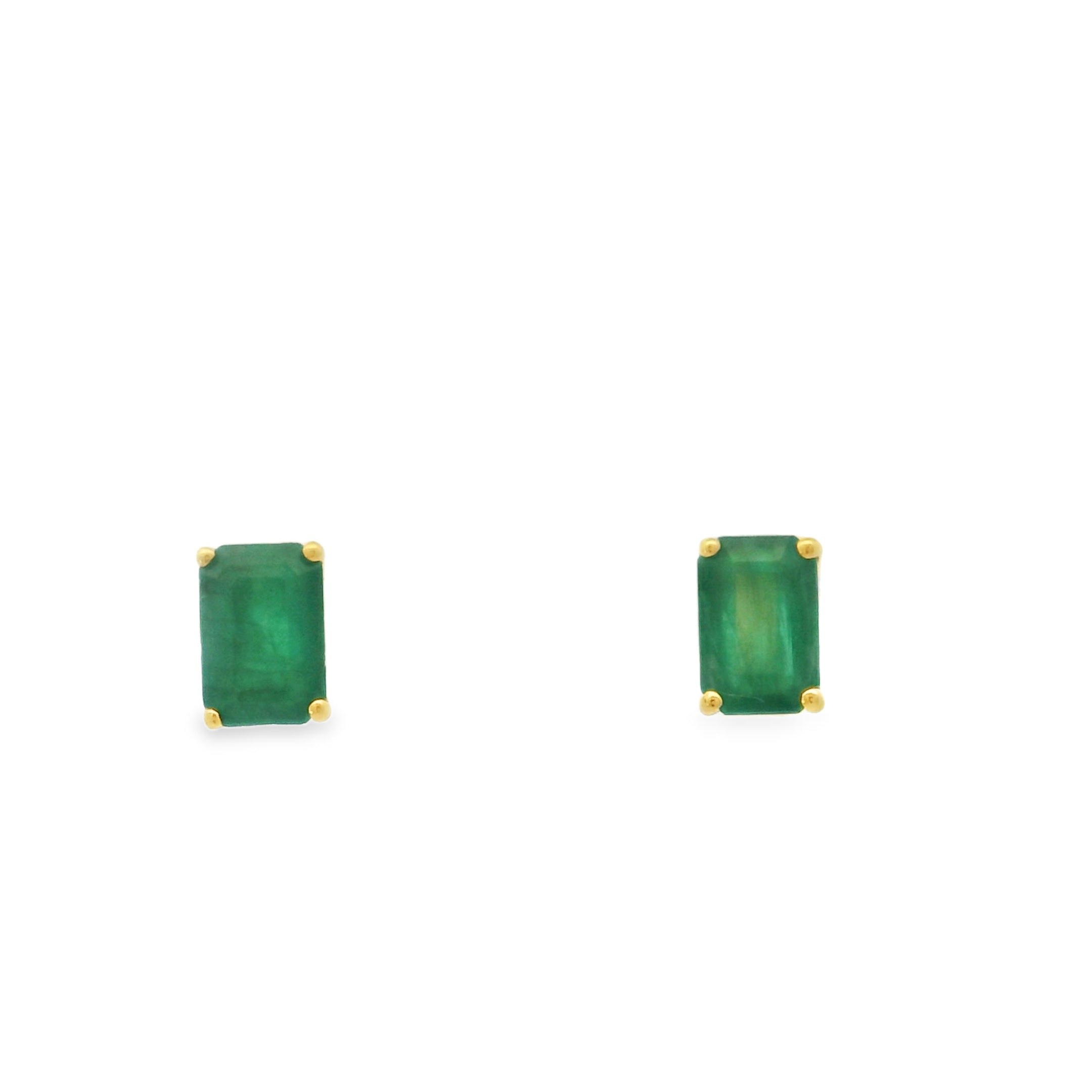ARETES DE ESMERALDA EN ORO AMARILLO