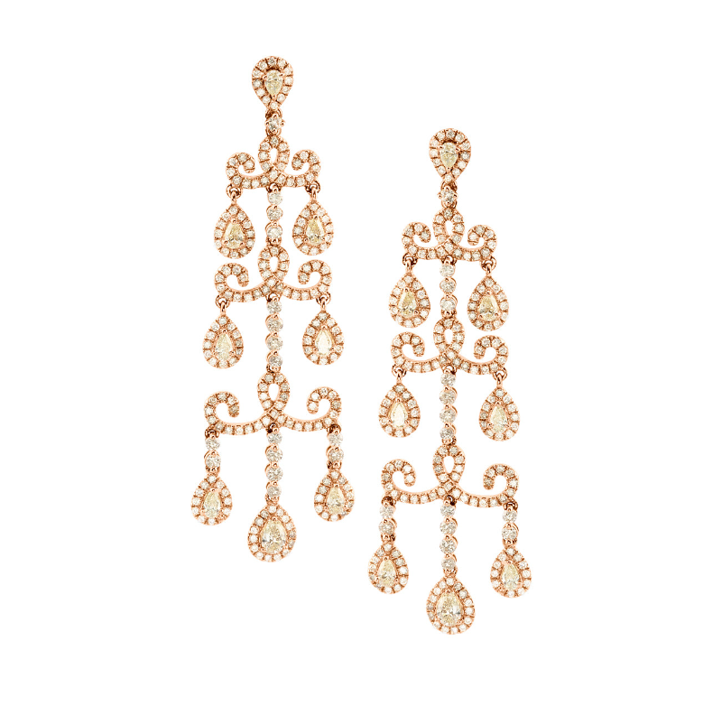 YELLOW DIAMOND ROSE GOLD CHANDELIERS
