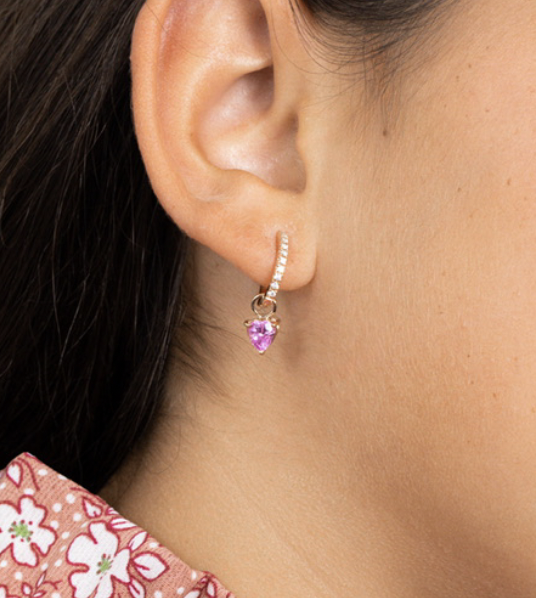 HOOPS WITH PINK SAPPHIRE HEARTS