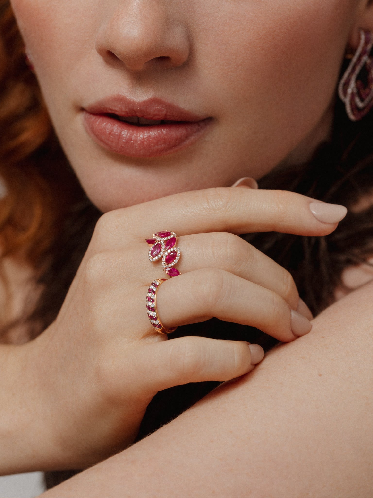 SPIRAL RUBY RING