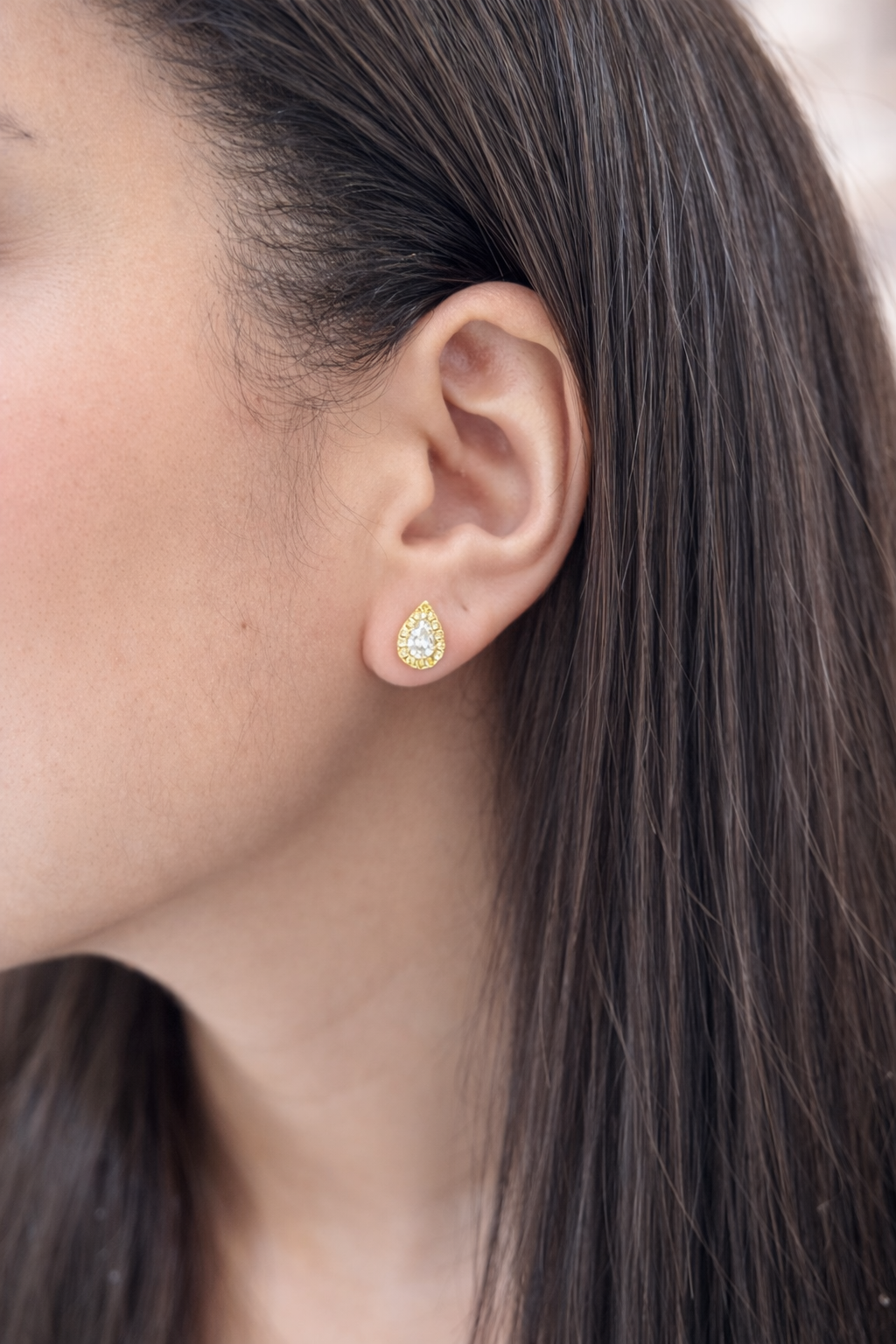 YELLOW DIAMOND DROP STUDS