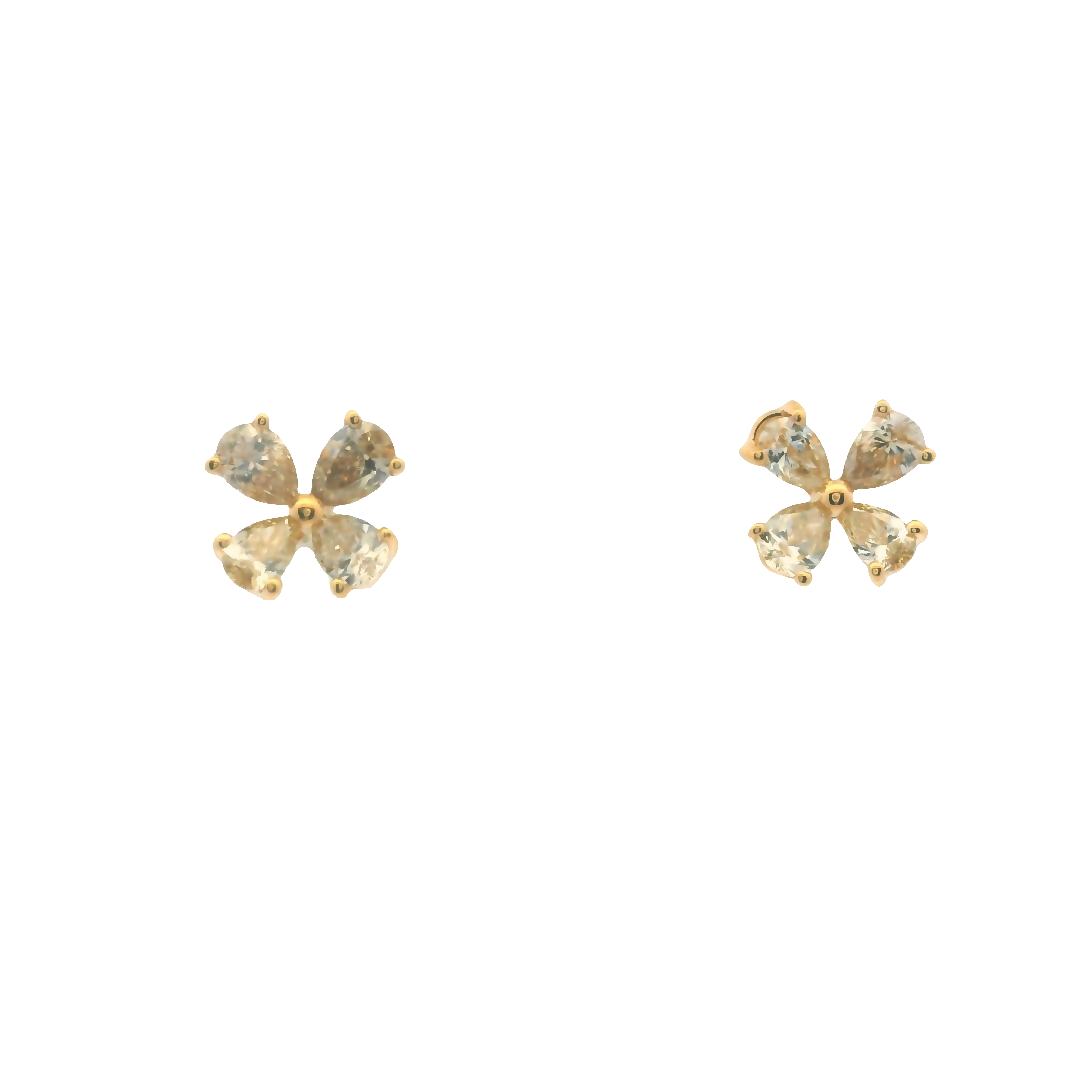 BROWN DIAMOND FLOWER EARRINGS