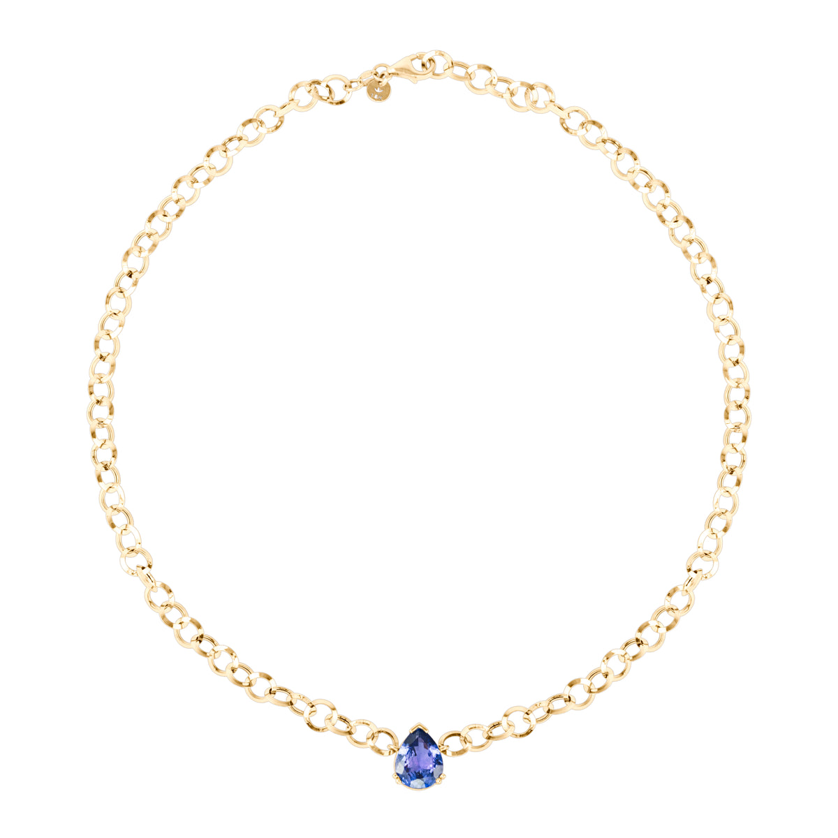 TANZANITE DROP CHAIN NECKLACE