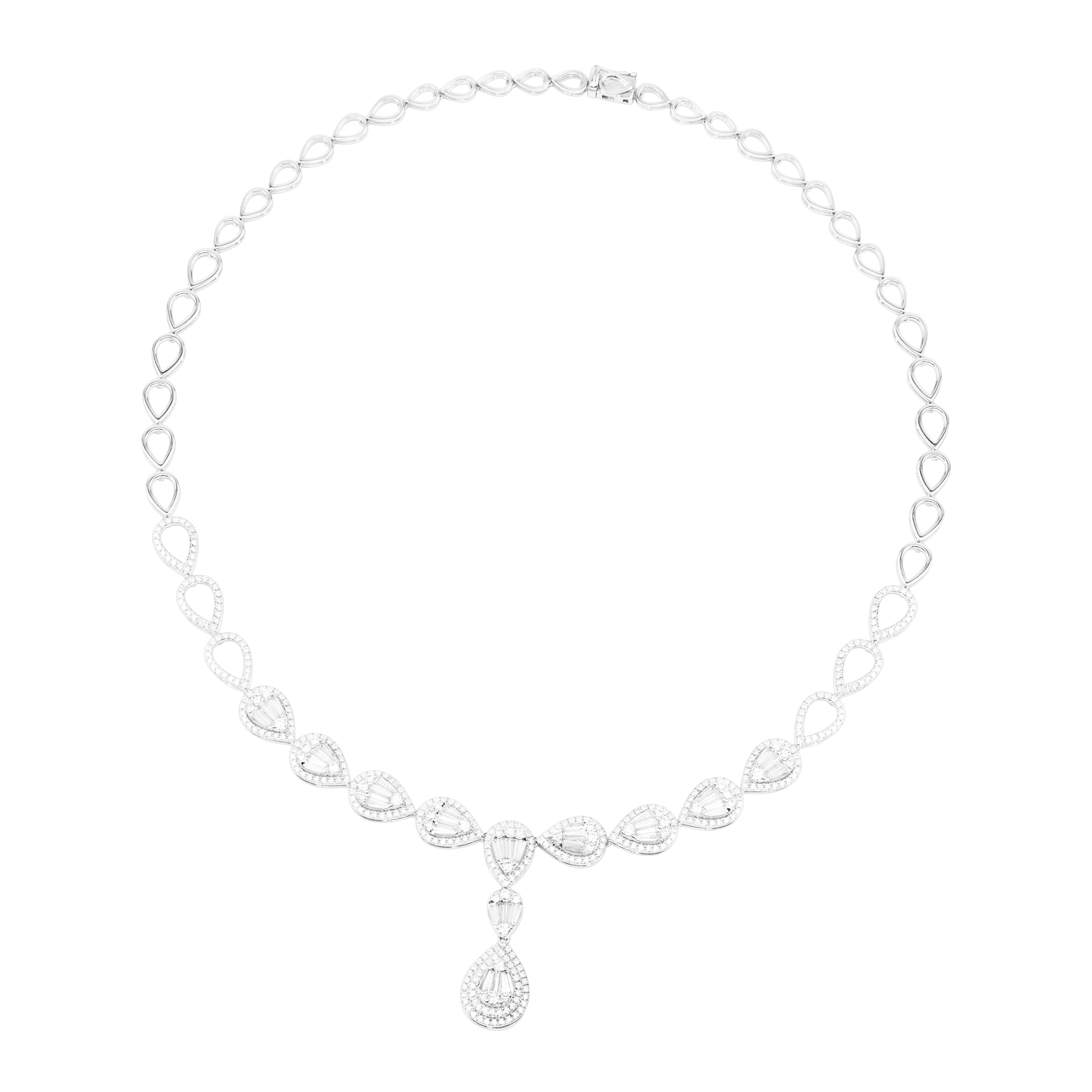 DIAMOND 3 DROP BAGUETTE NECKLACE