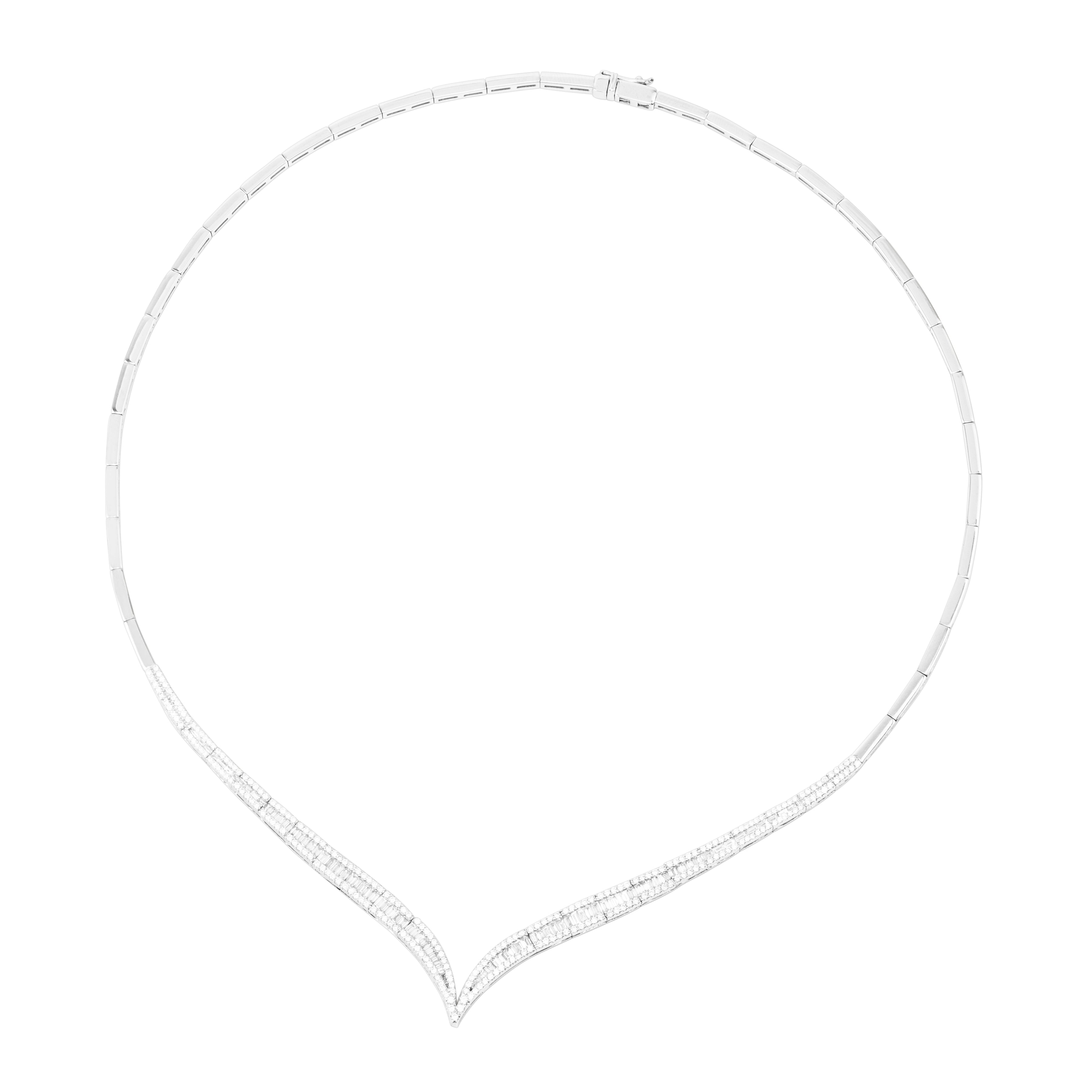 V BAGUETTE DIAMOND NECKLACE