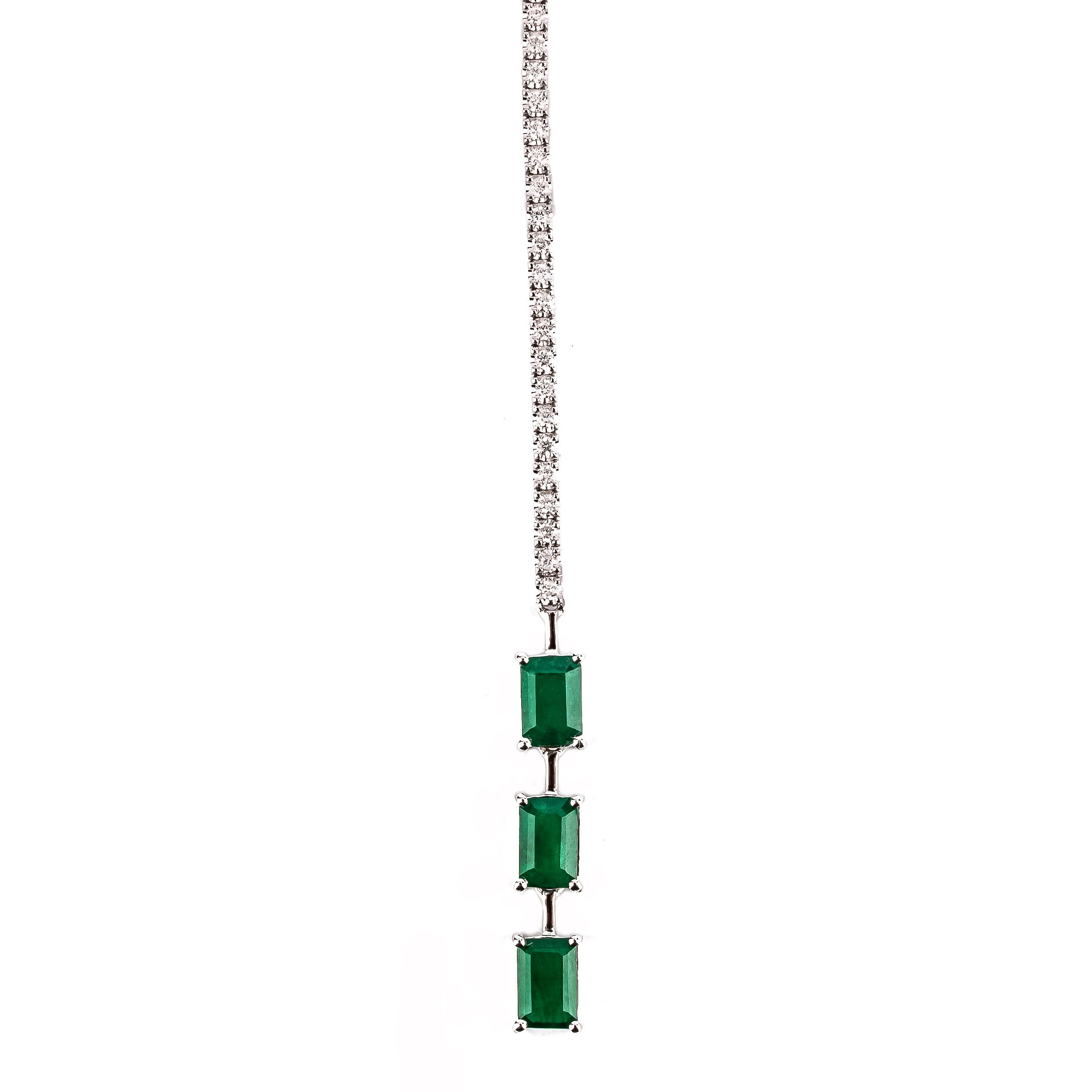 LONG EMERALD AND DIAMOND LARIAT