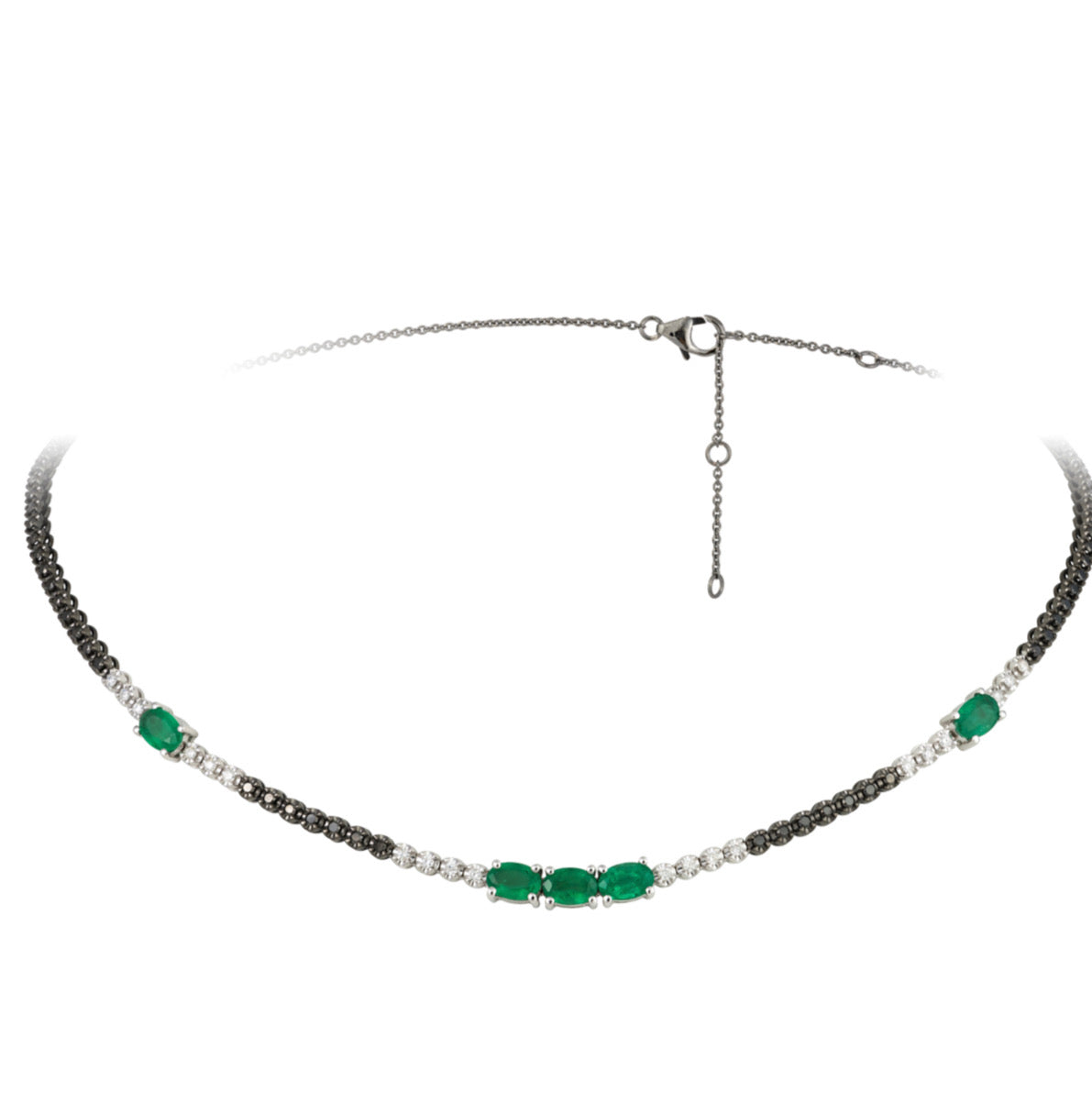 EMERALD AND DIAMOND CHOKER