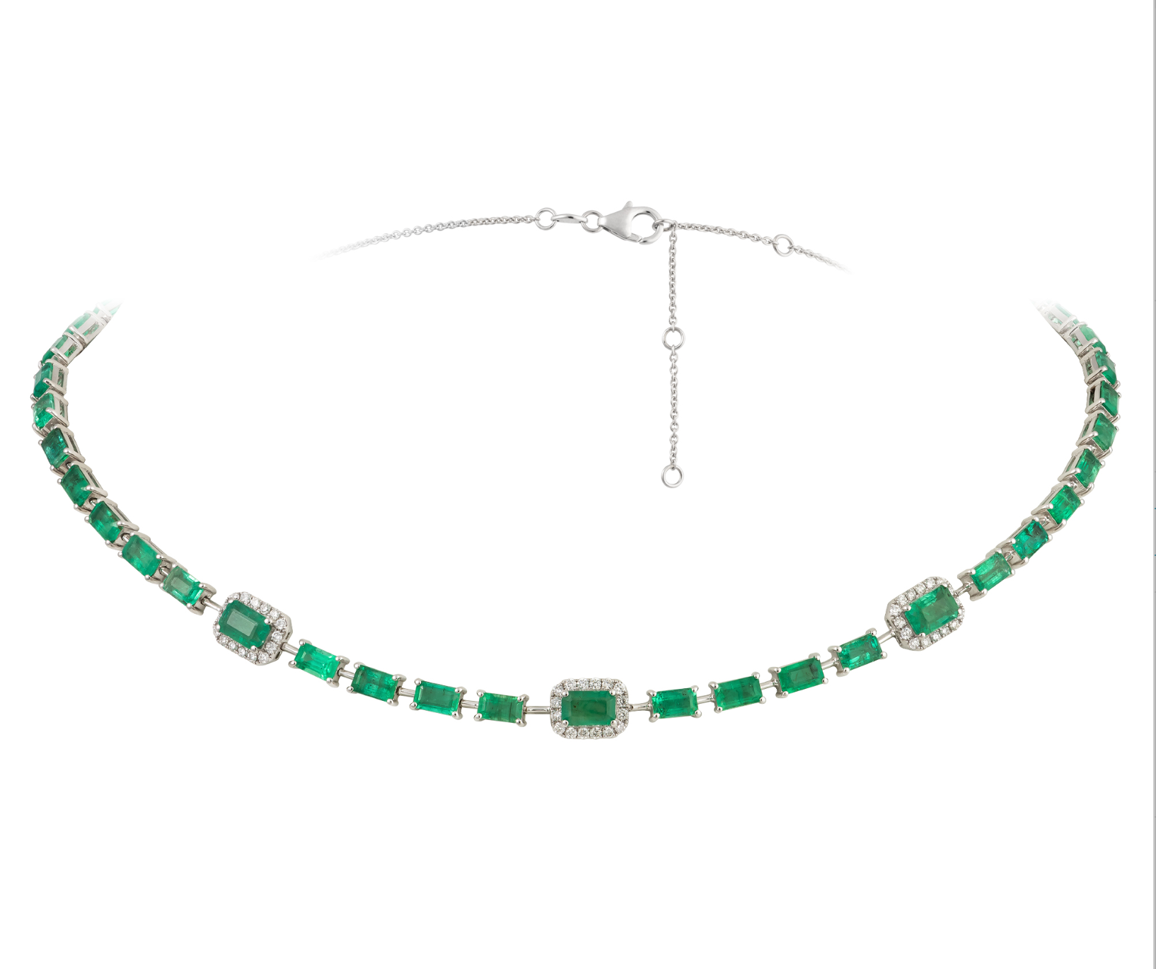 EMERALD AND DIAMOND CHOKER