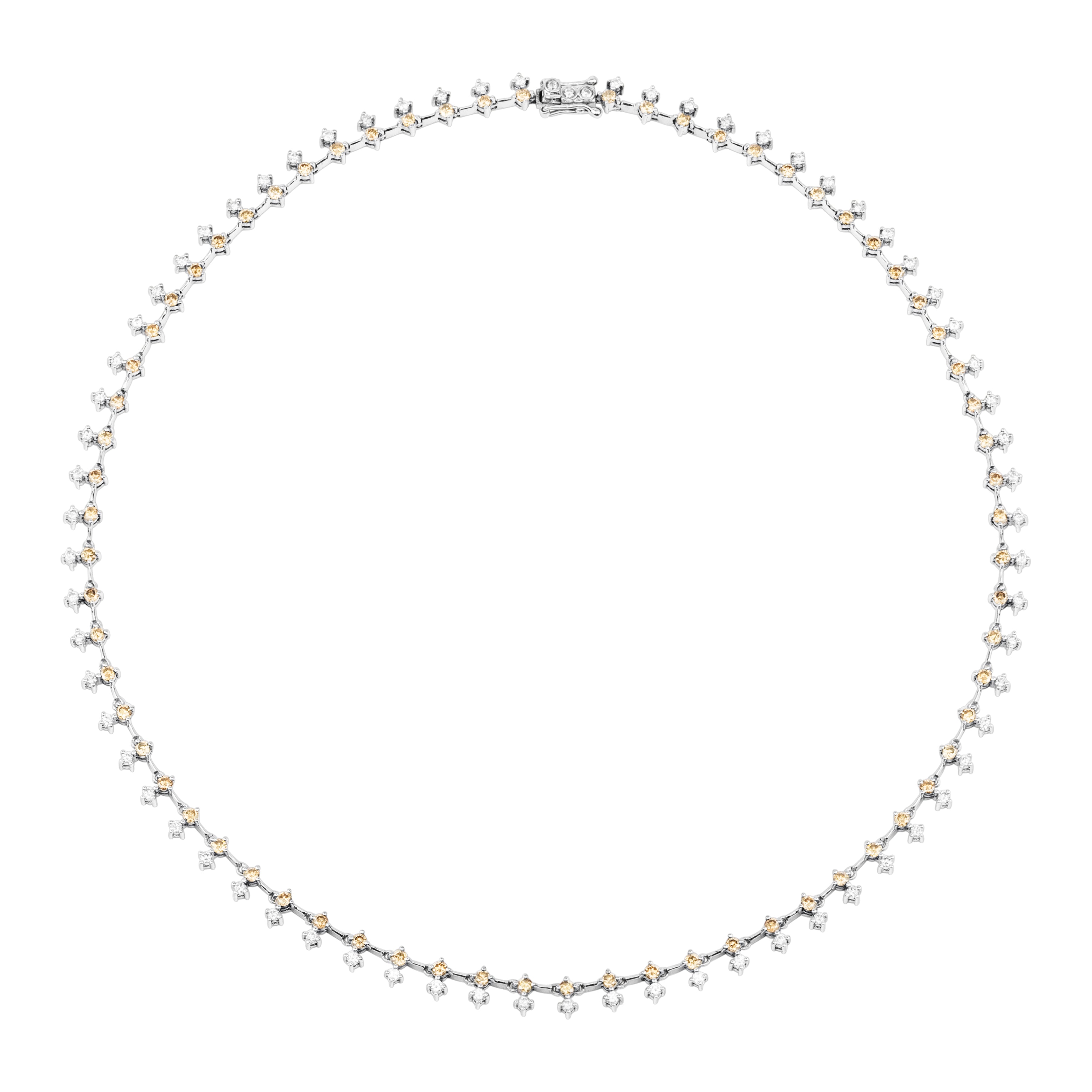 WHITE AND CHAMPAGNE DIAMOND FULL NECKLACE