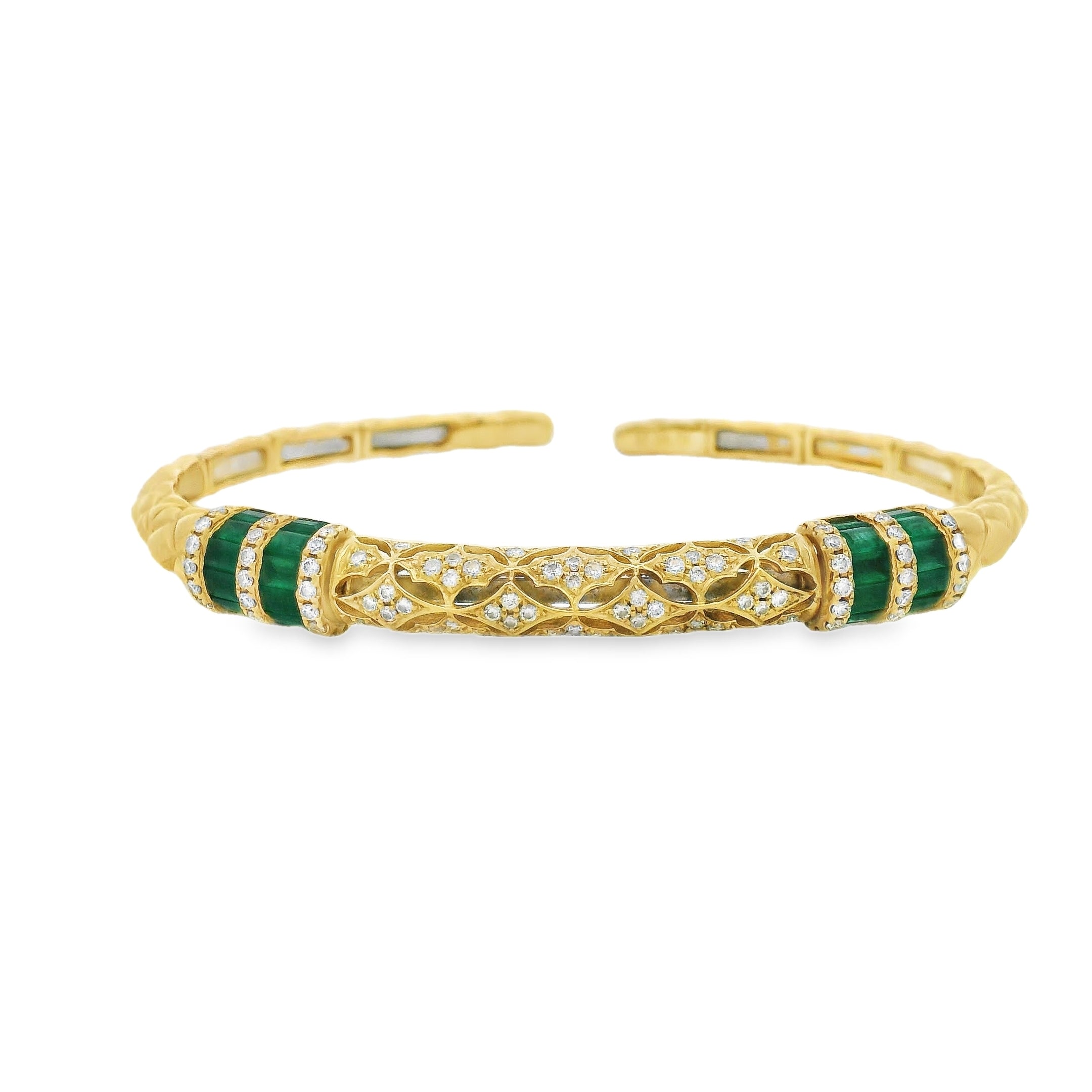 CLASSIC EMERALD AND DIAMOND CUFF