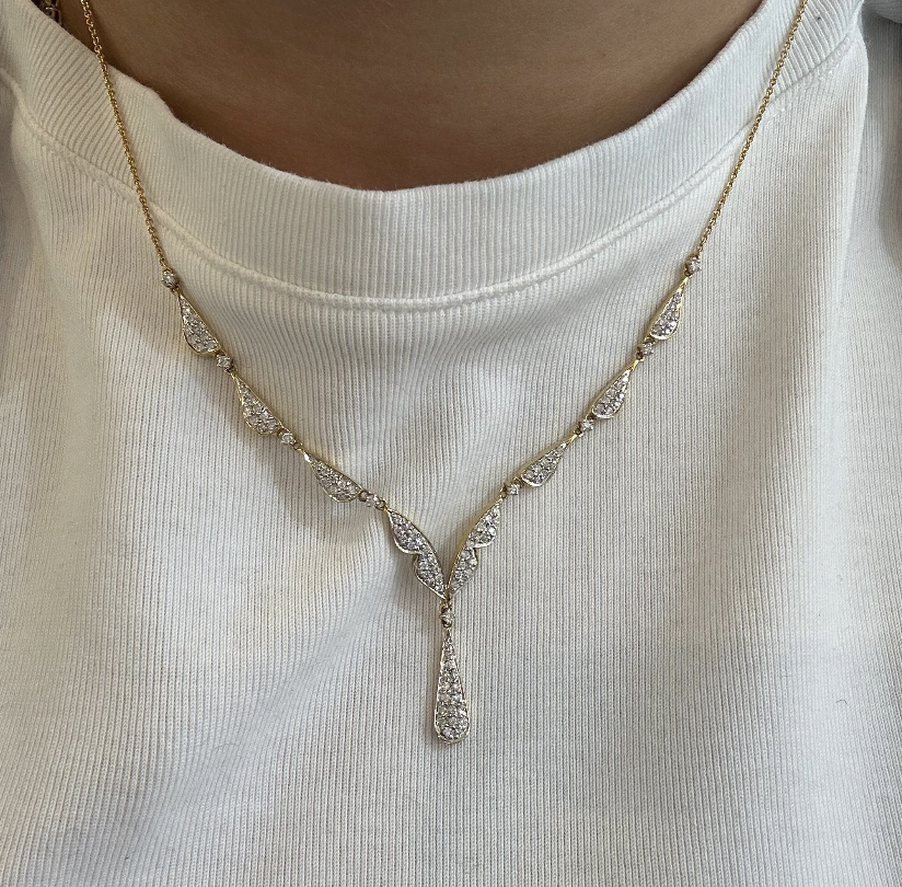 COLLAR DE BRILLANTES ORO AMARILLO .98 CTS
