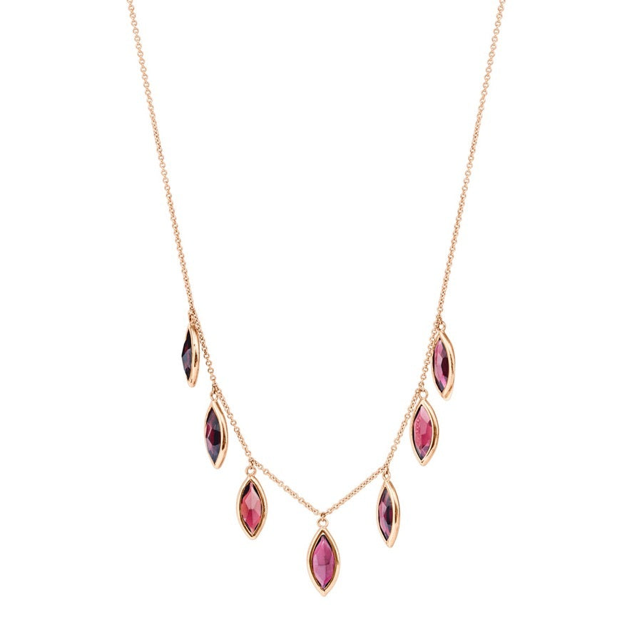 GARNET DROPS CHAIN NECKLACE