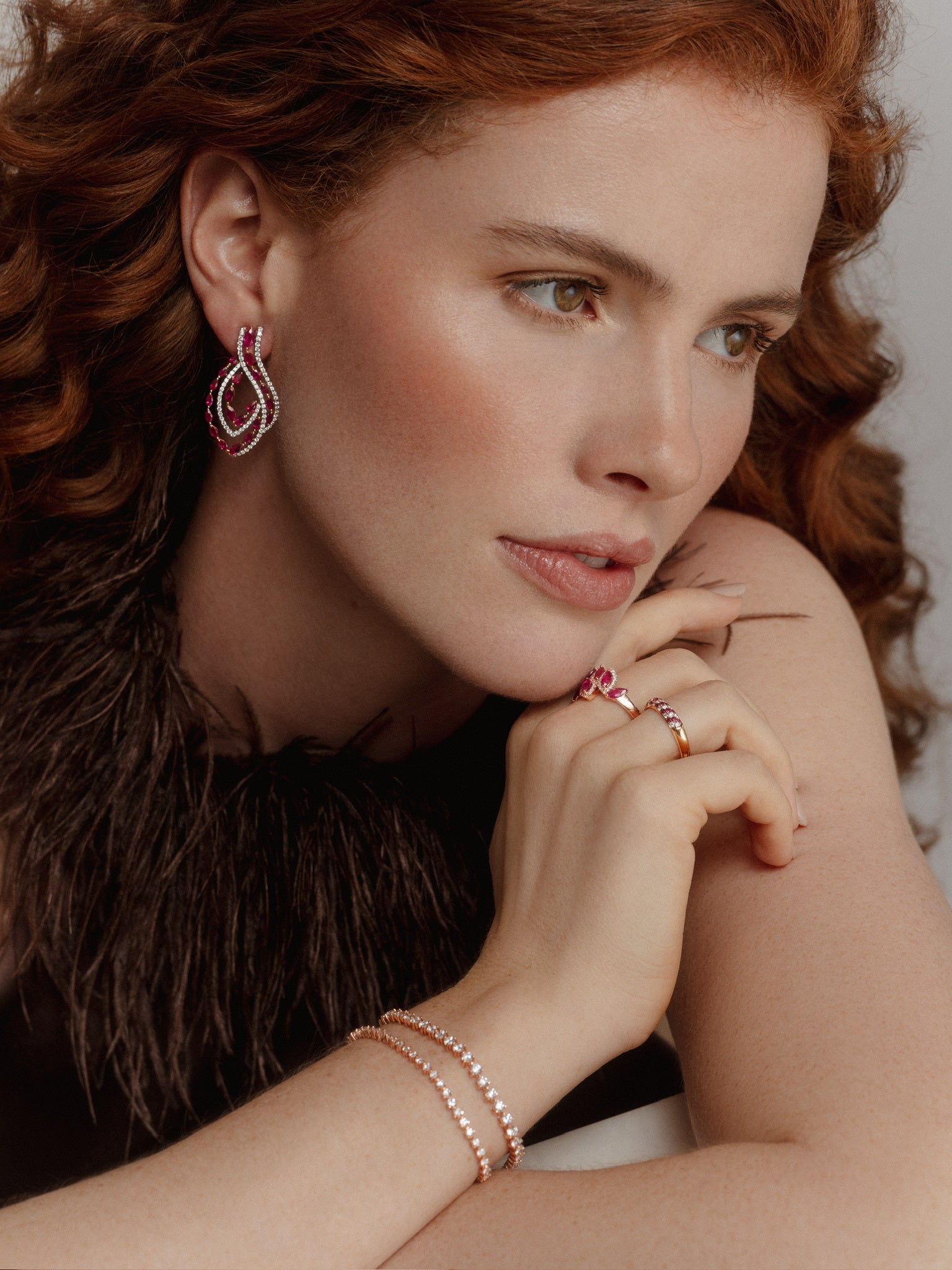 CRIMSOM CASCADE EARRINGS
