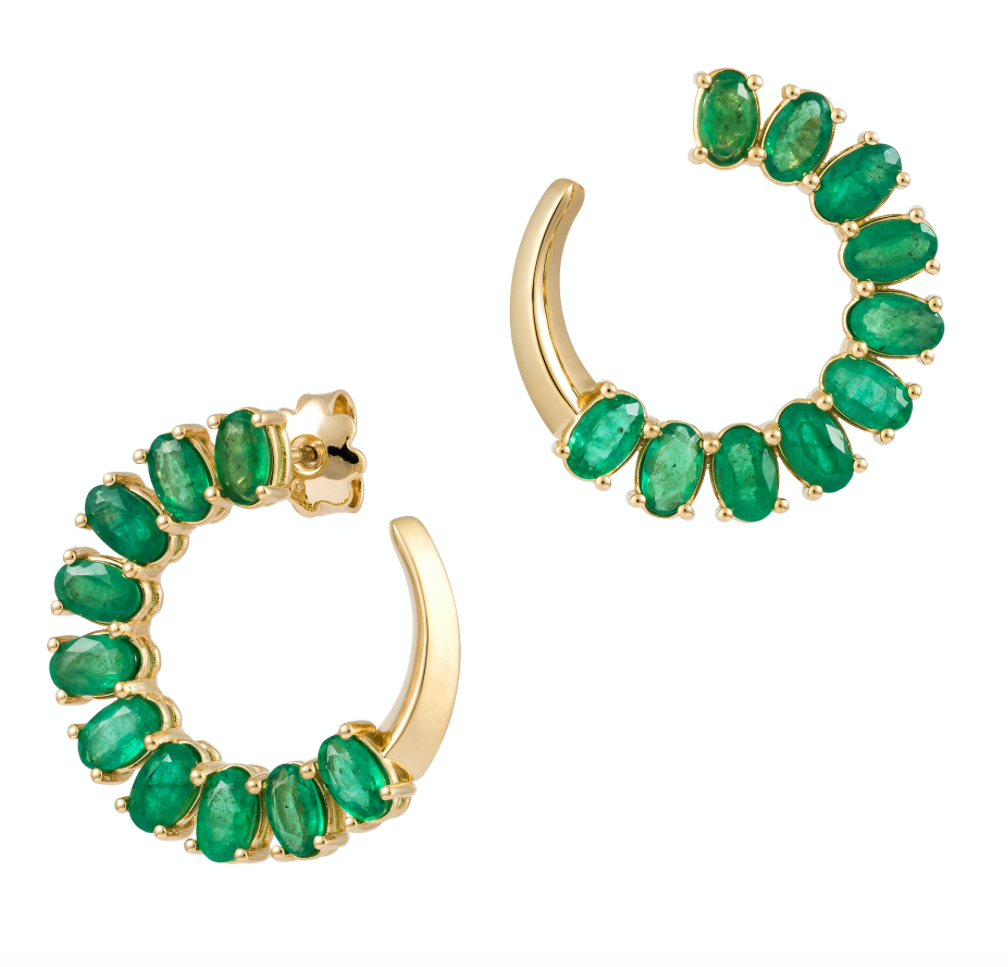 EMERALD FRONT-BACK EARRINGS